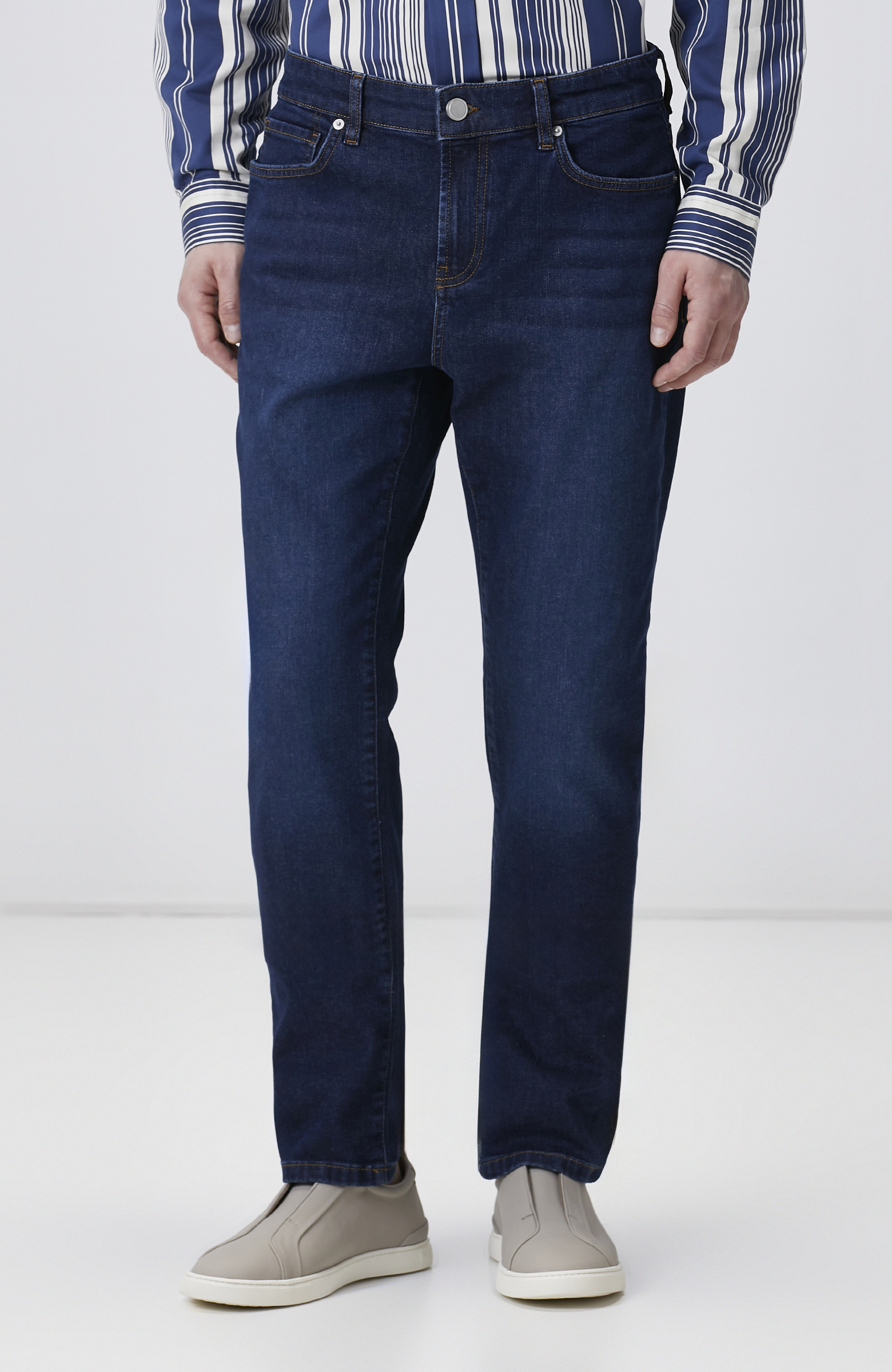 Lacivert Düz Paça Denim Pantolon