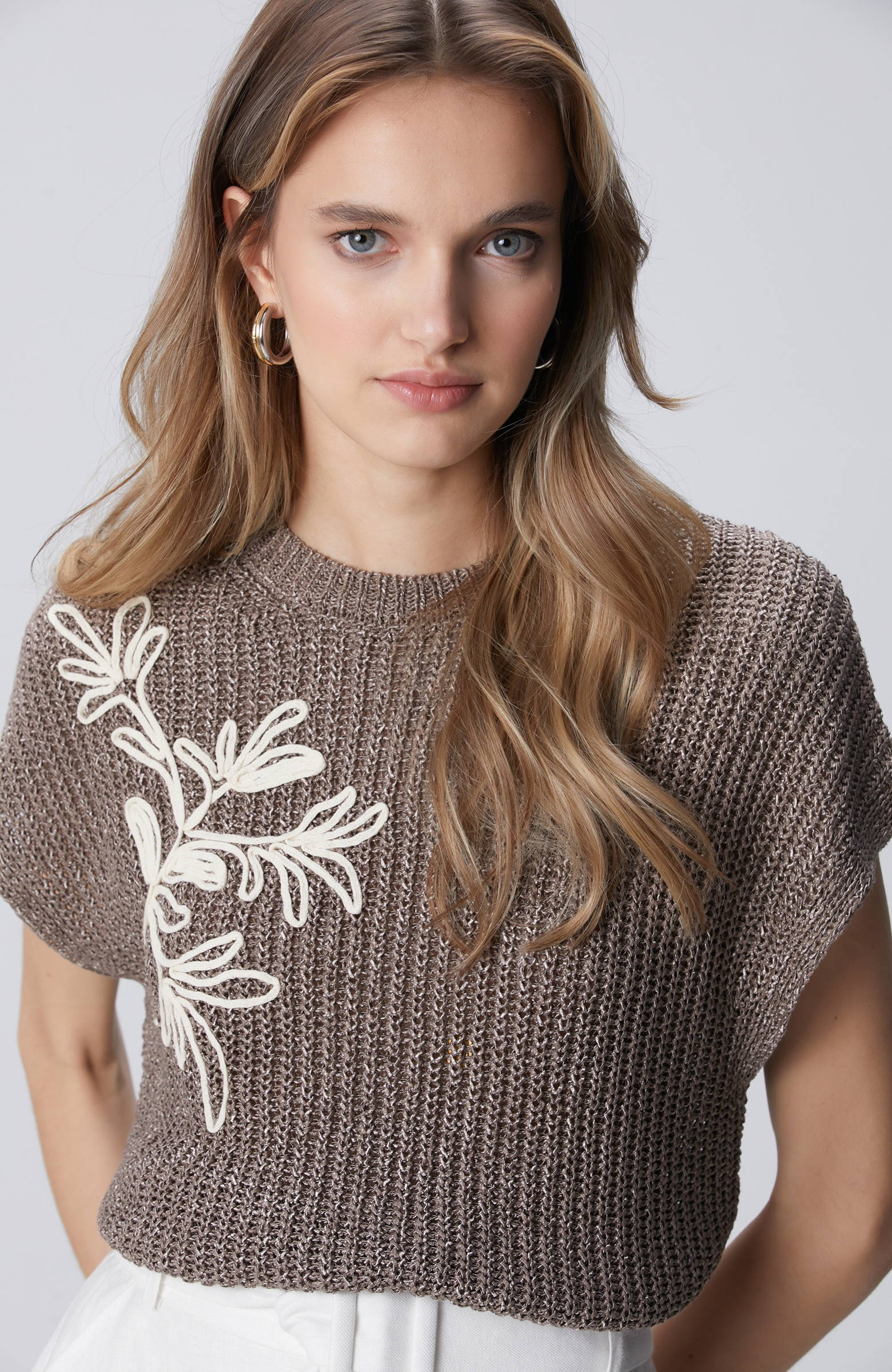 Mink Embroidery Detailed Knitwear