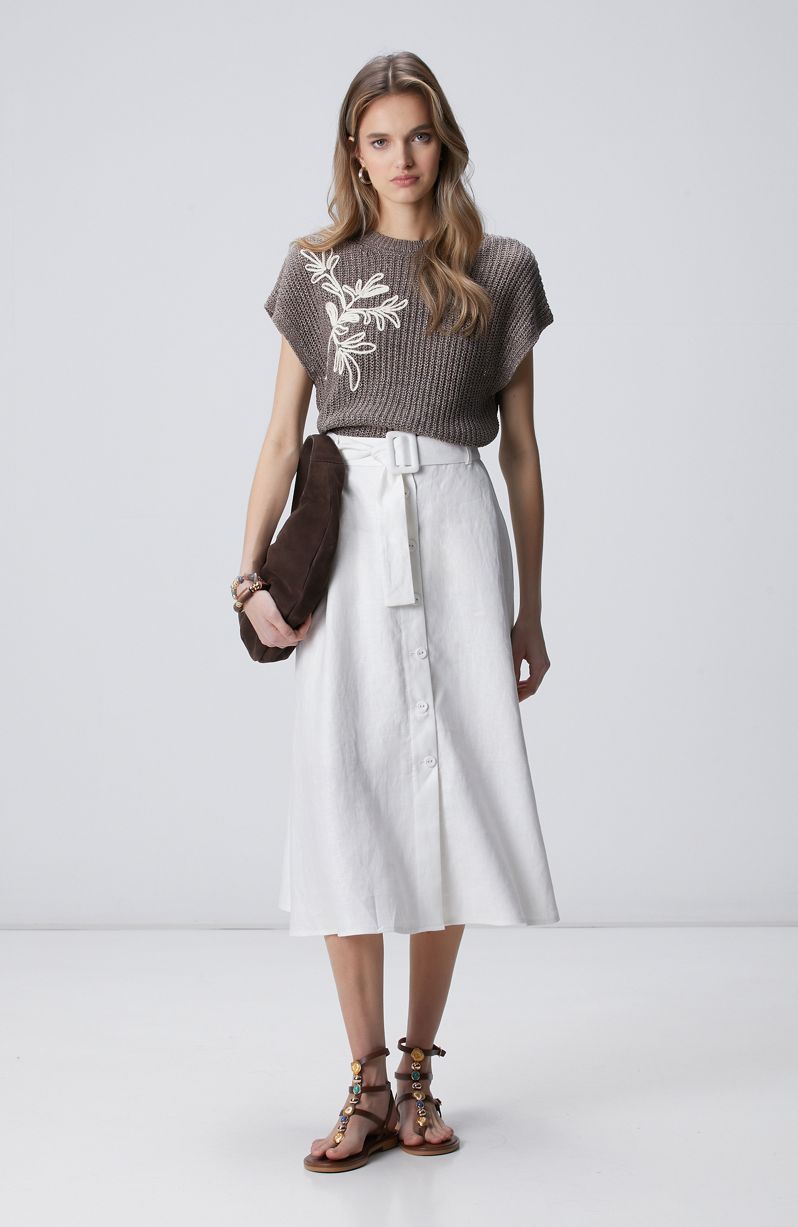 Mink Embroidery Detailed Knitwear