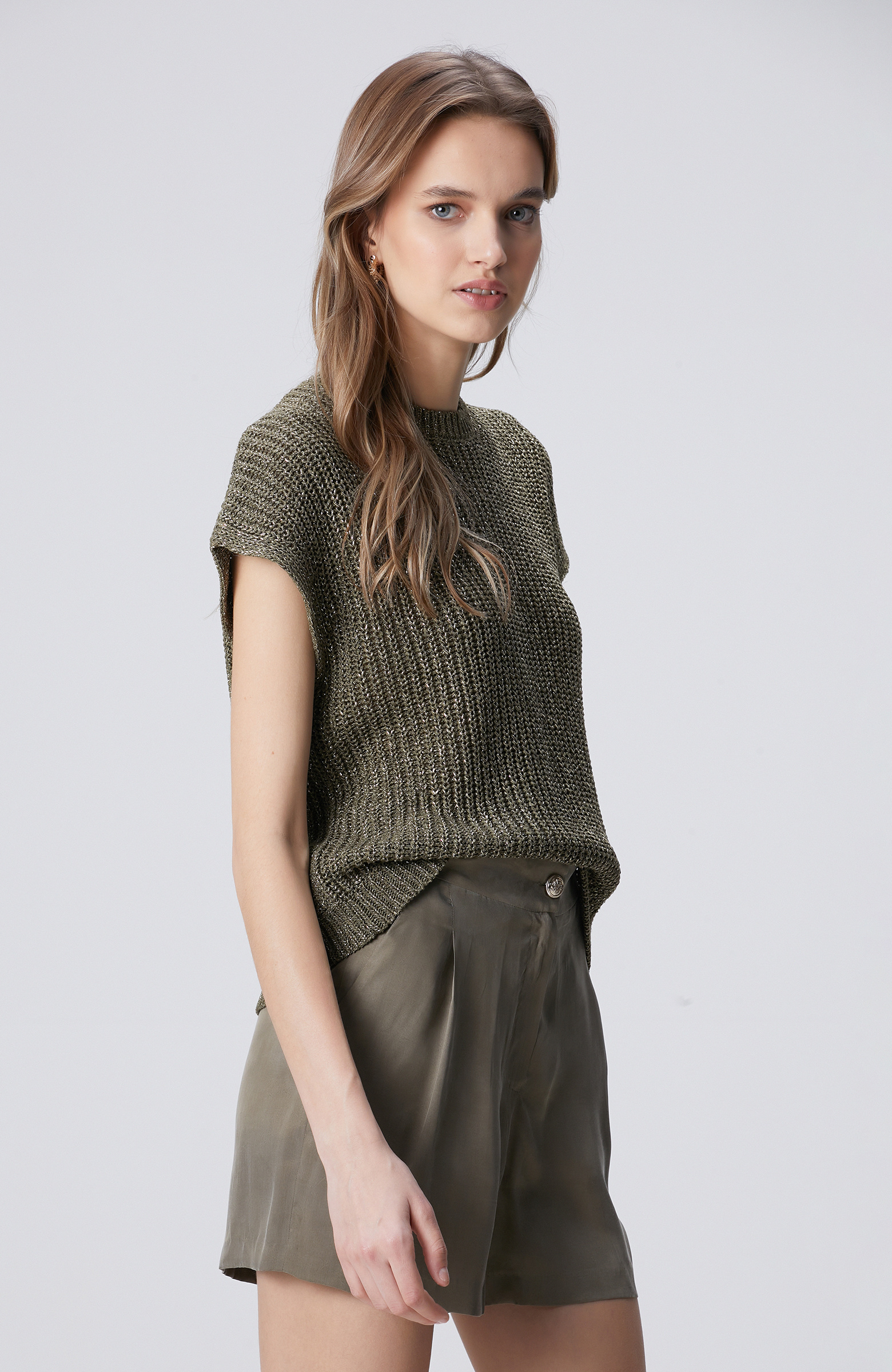 Haki Sim Dokulu Triko