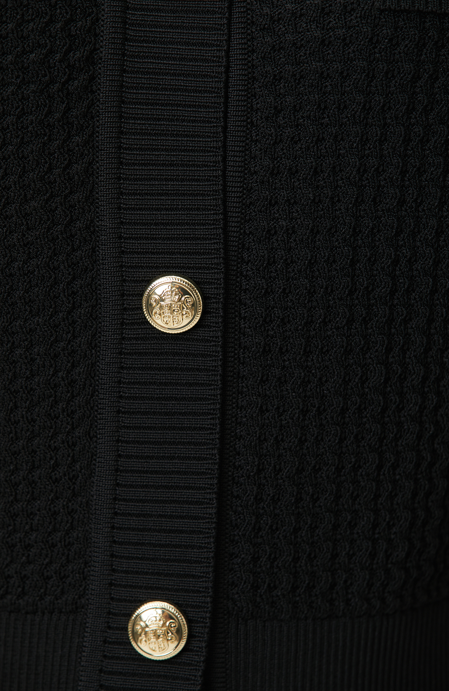 Siyah Kısa Kol Düğme Detaylı Triko Ceket