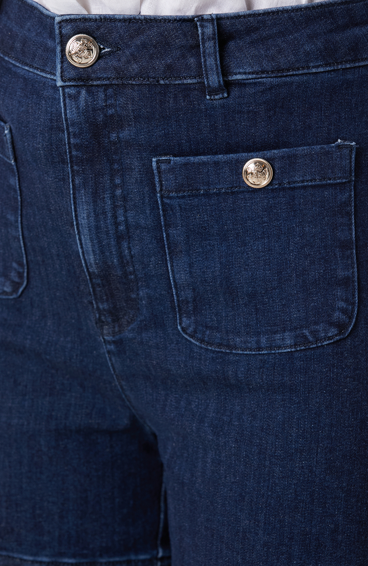 İndigo Cep Detaylı Denim Şort