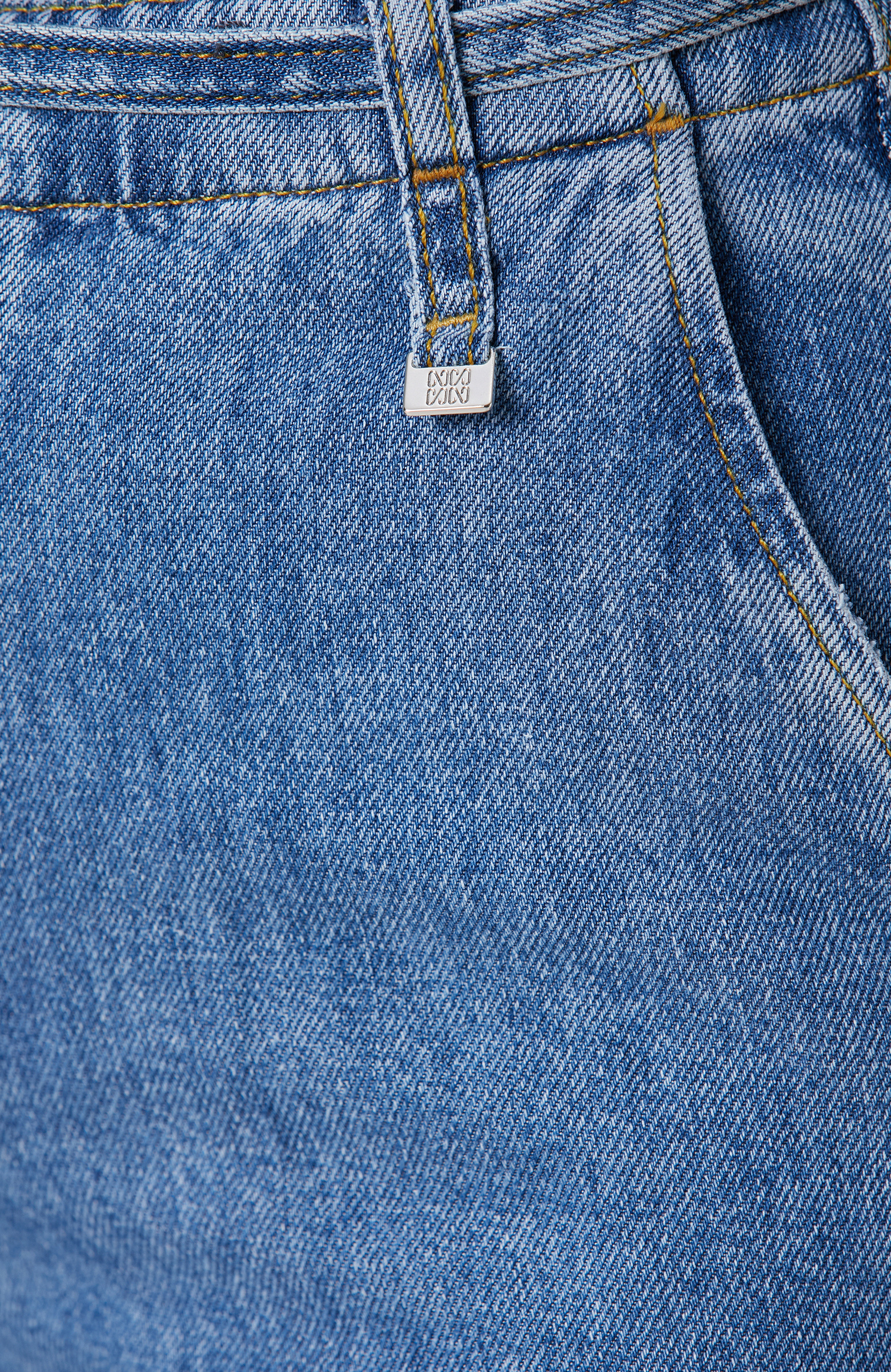 İndigo Mavi Wide Straight Tencel Denim Pantolon