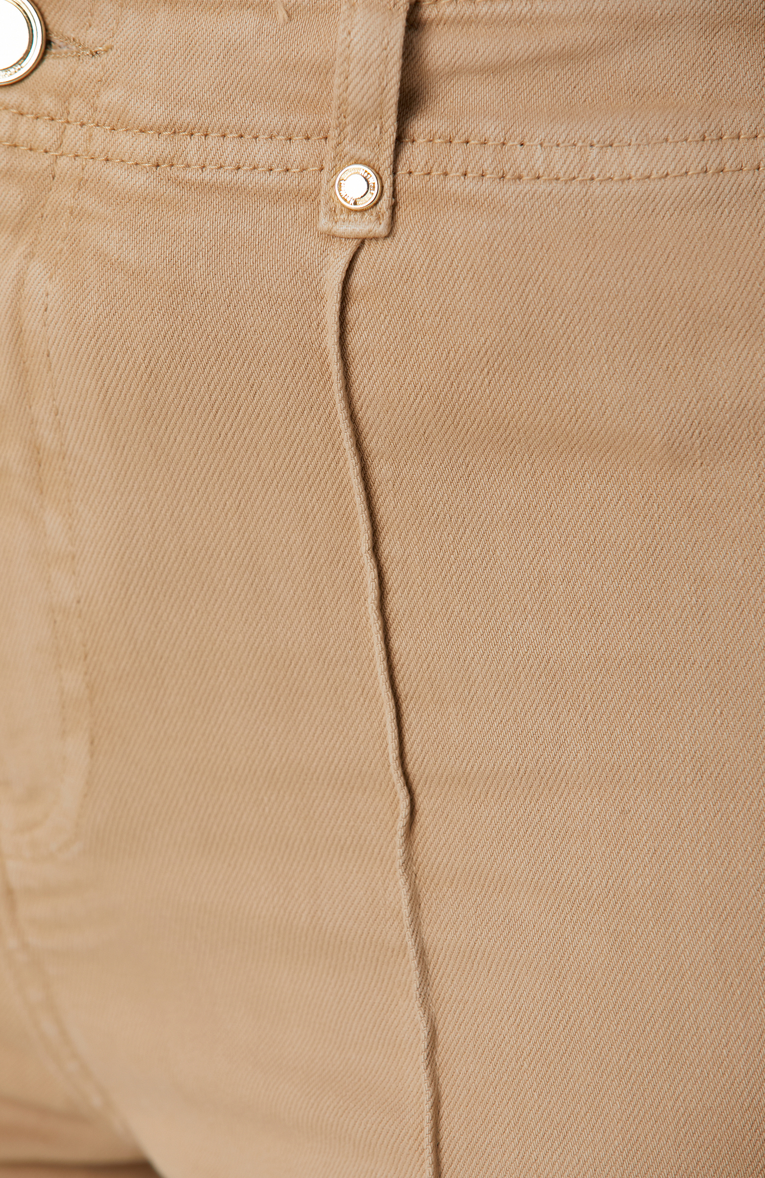 Bej Wide Straight Tencel Denim Pantolon