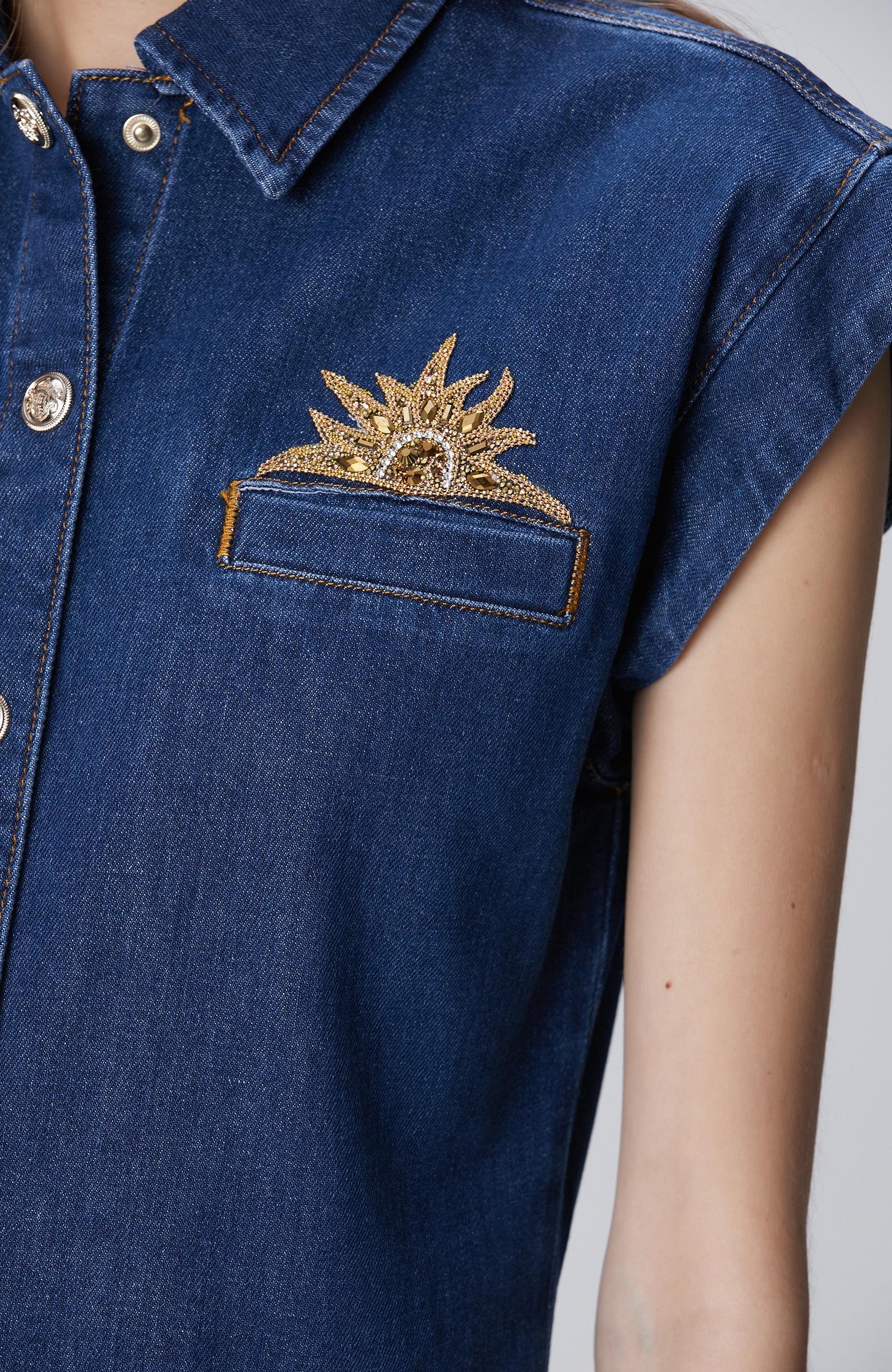 Dark Indigo Blue Denim Dress