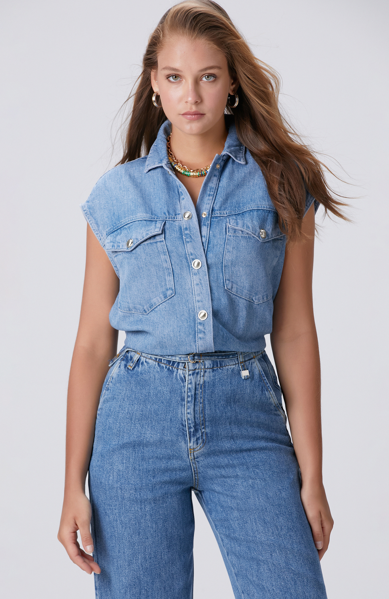 Indigo Tencel Denim Gömlek