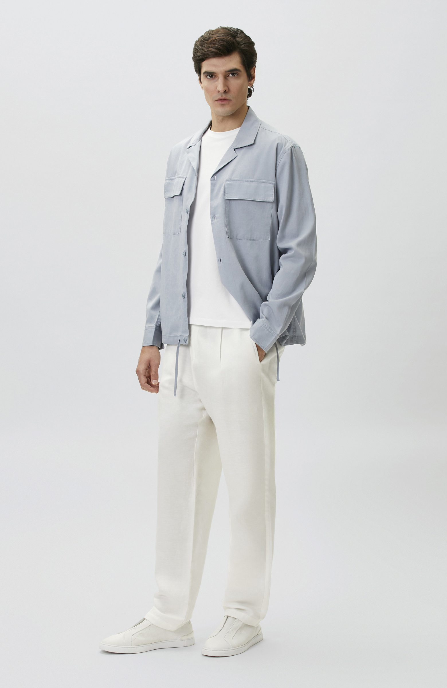 Blue Comfort Lyocell Blended Shirt