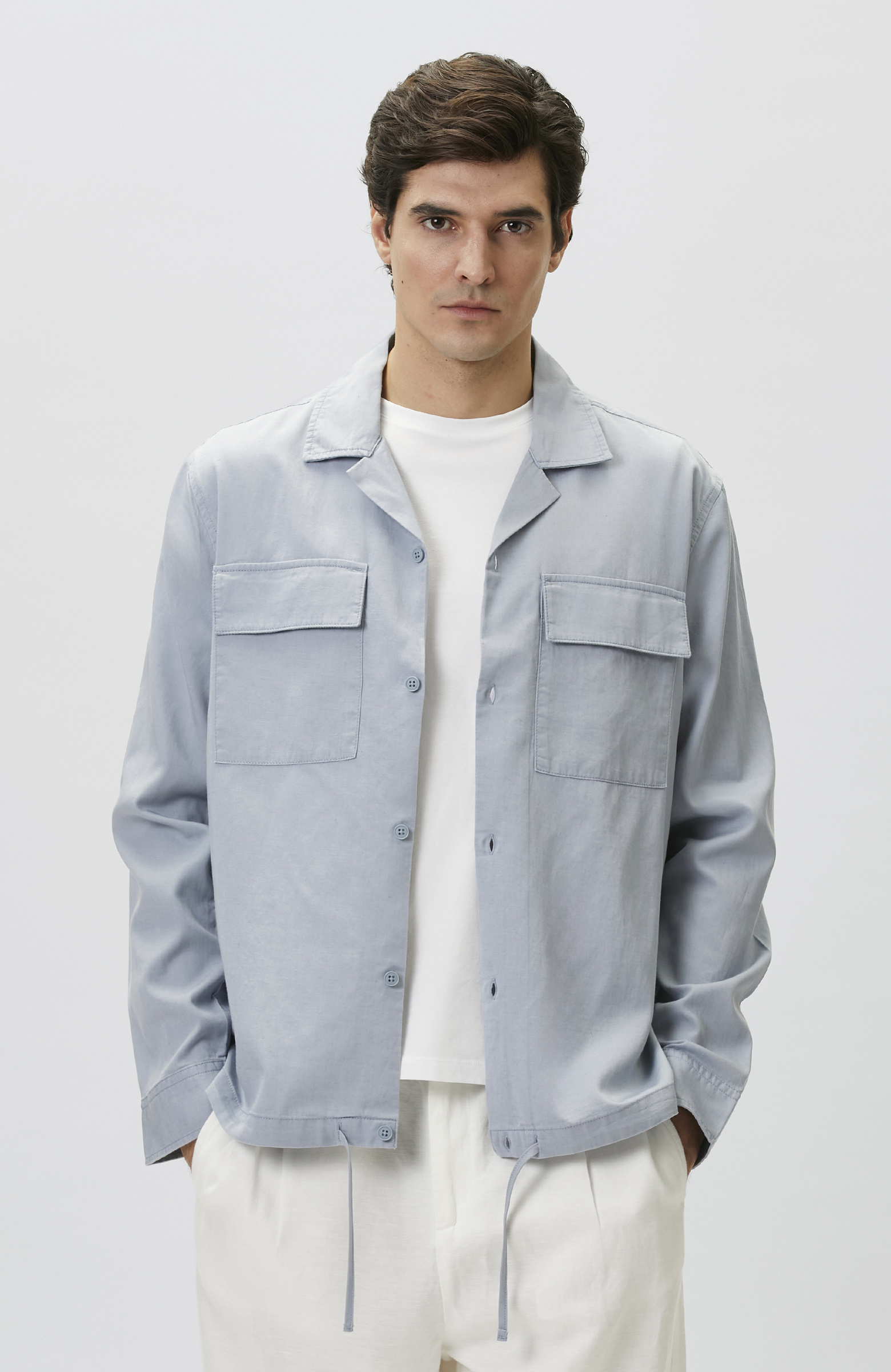 Blue Comfort Lyocell Blended Shirt