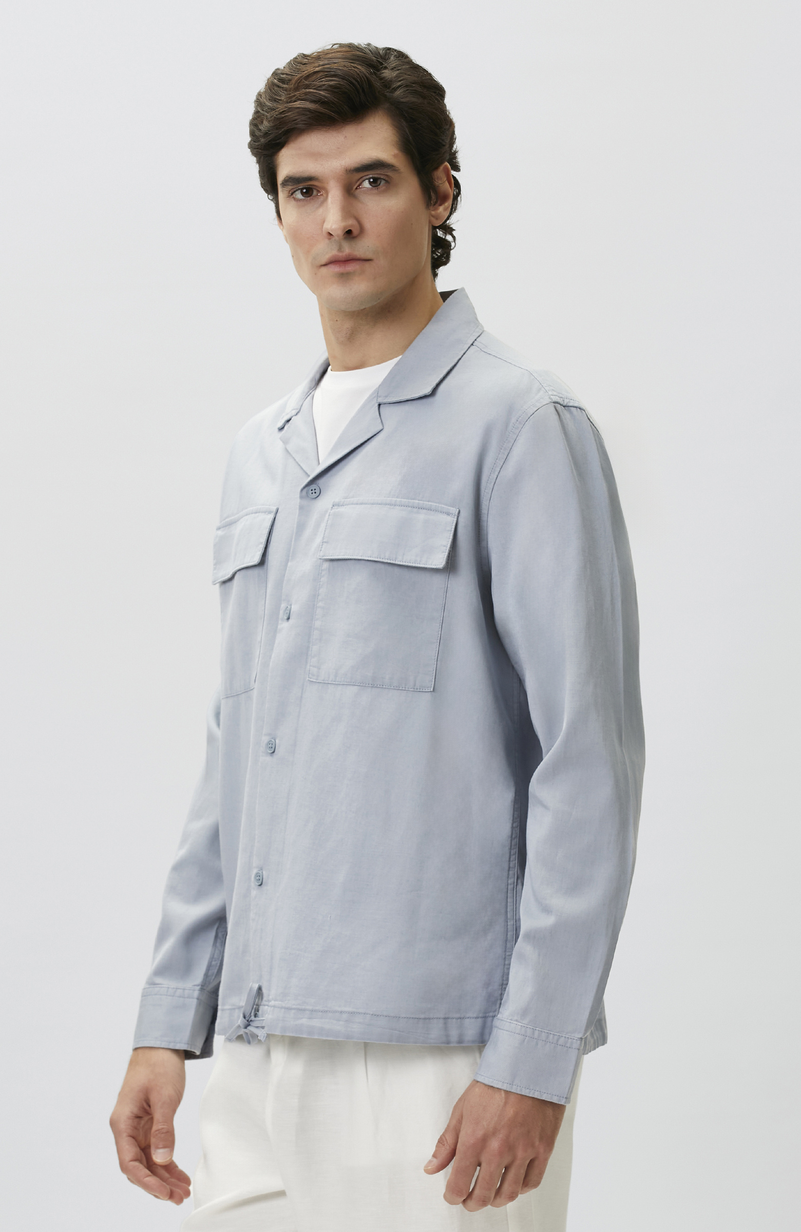 Blue Comfort Lyocell Blended Shirt