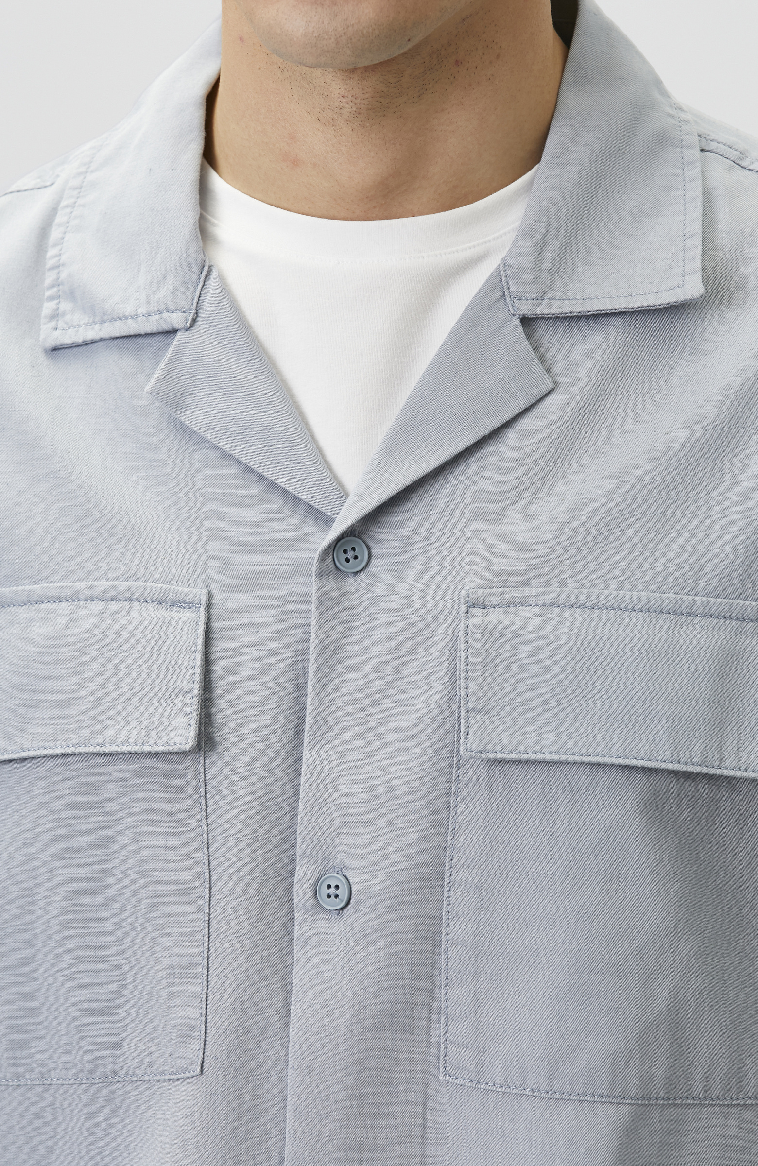 Blue Comfort Lyocell Blended Shirt