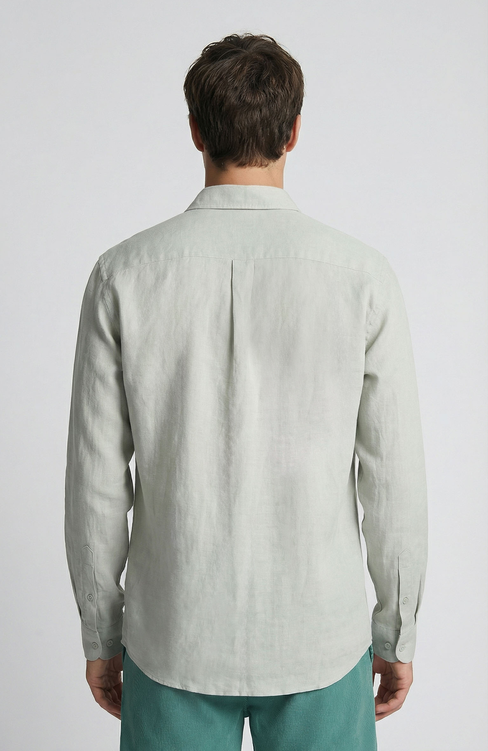 Mint (Nane) Keten Karışımlı Comfort Gömlek