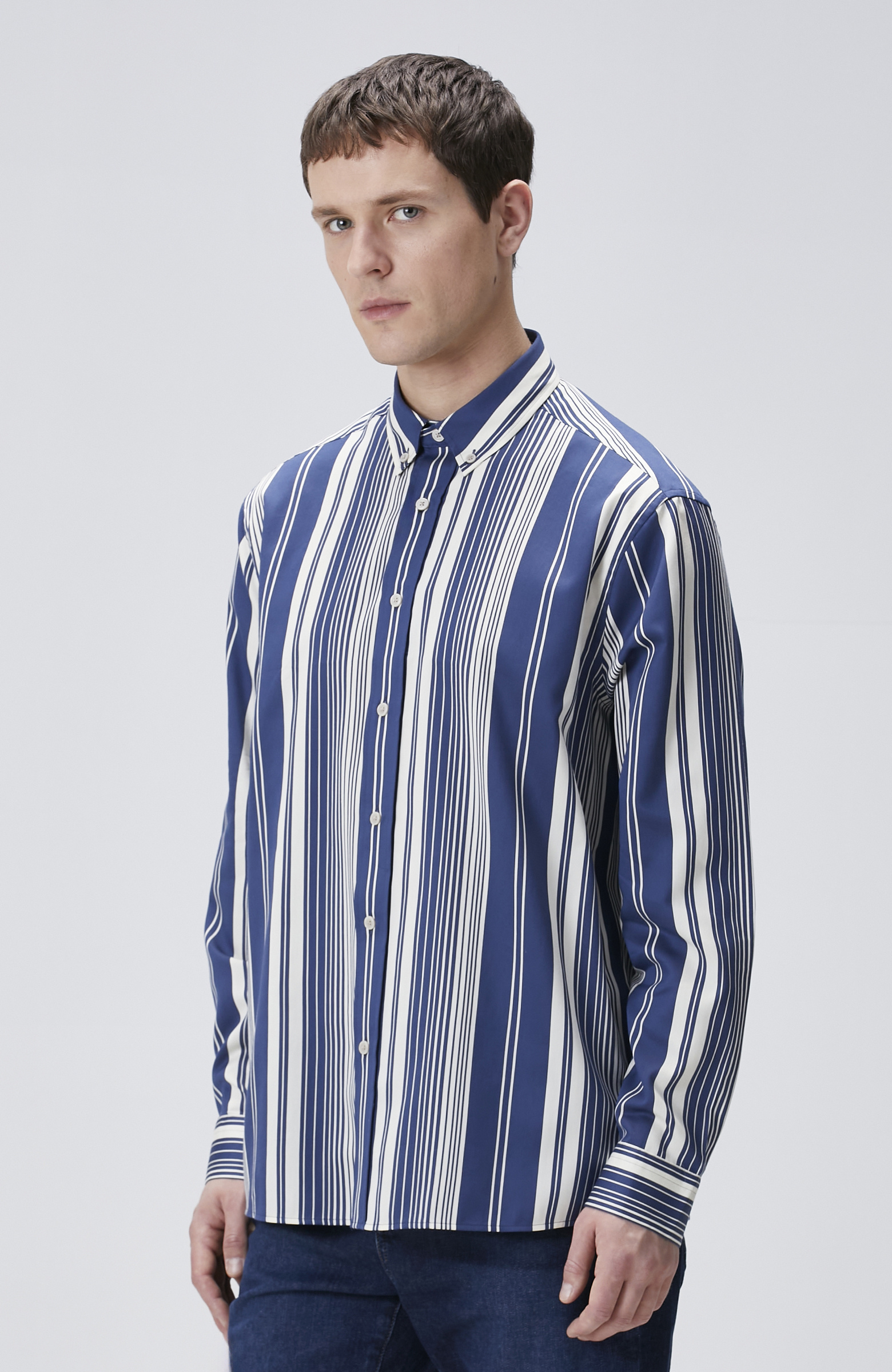 Navy Blue and White Shirt