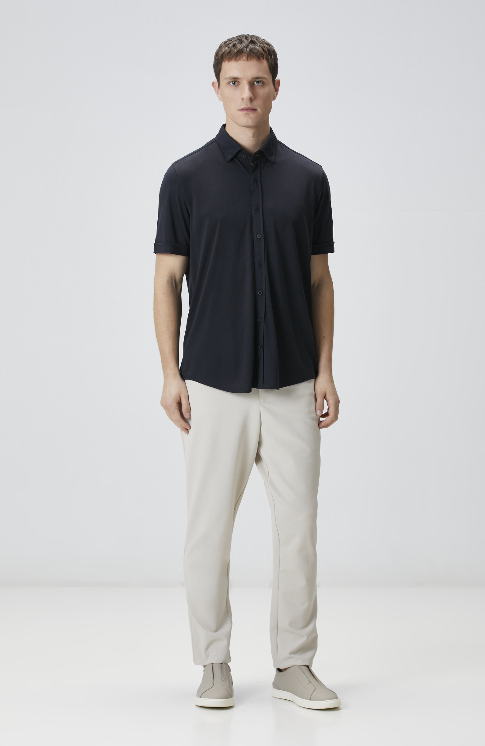 Siyah Comfort Örme Gömlek