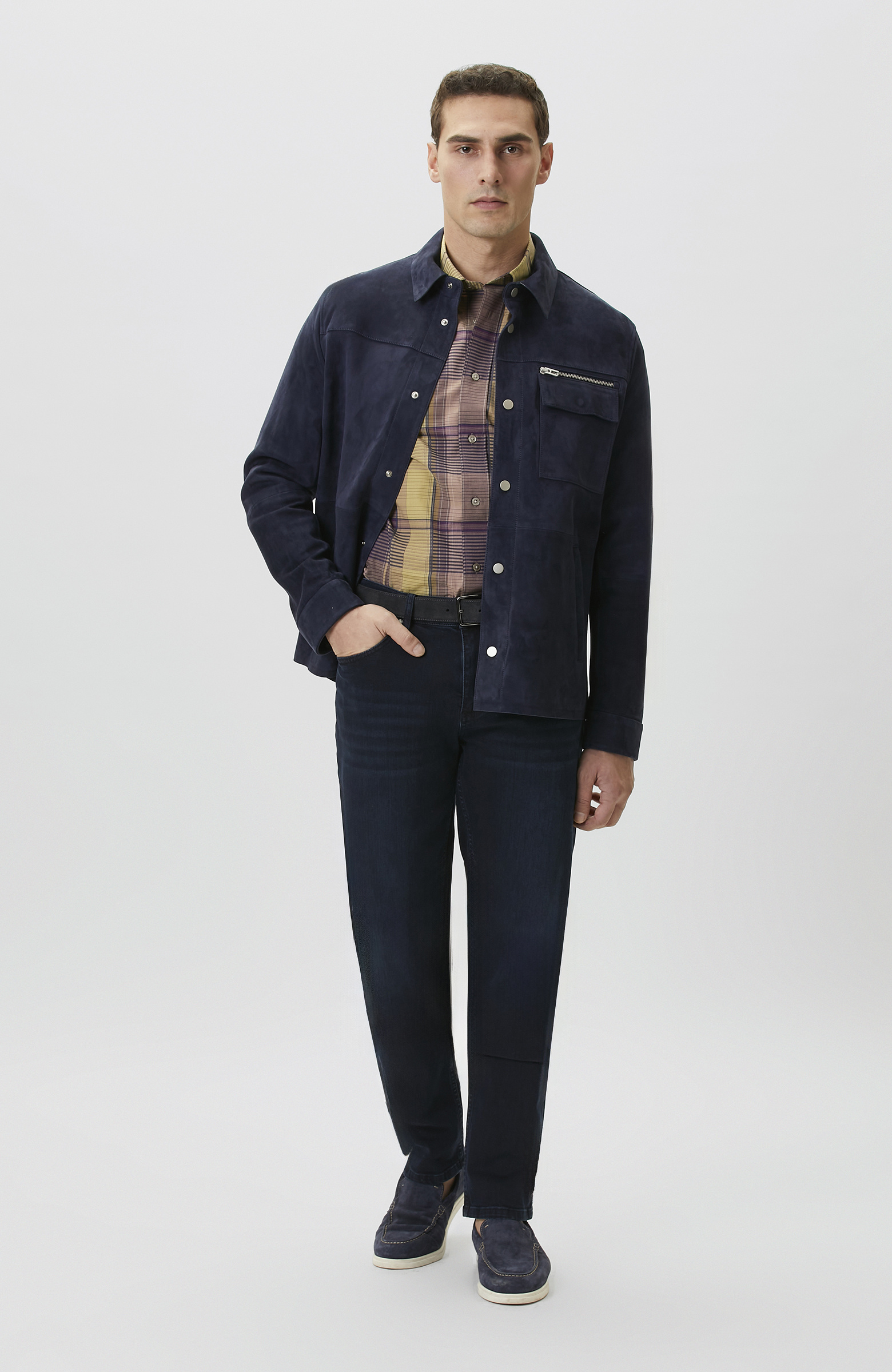 Relaxed Fit Bordo Haki Ekoseli Gömlek