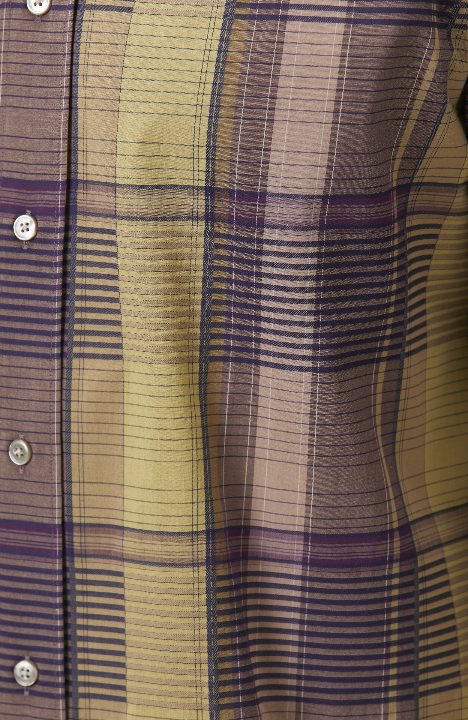 Relaxed Fit Bordo Haki Ekoseli Gömlek