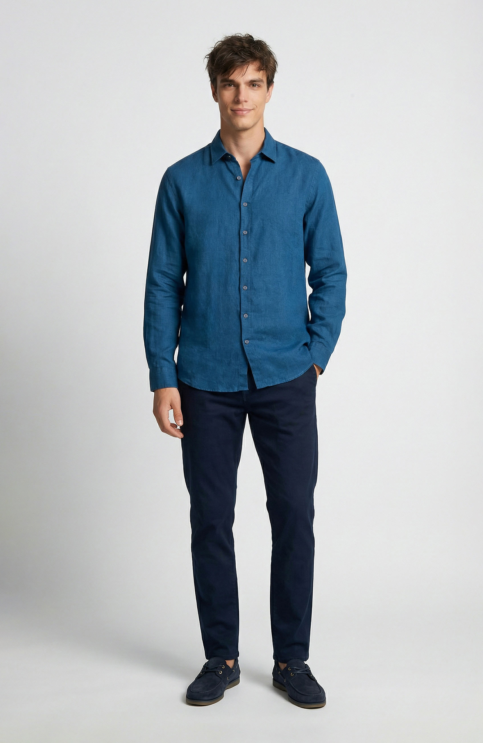 Petrol Keten Gömlek