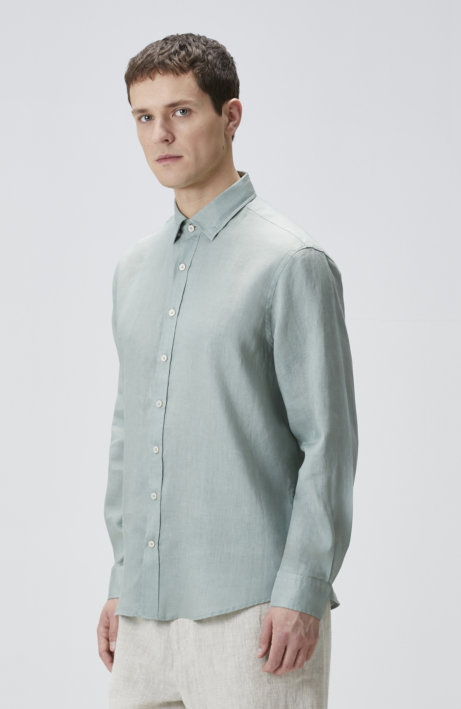 Yeşil Keten Gömlek