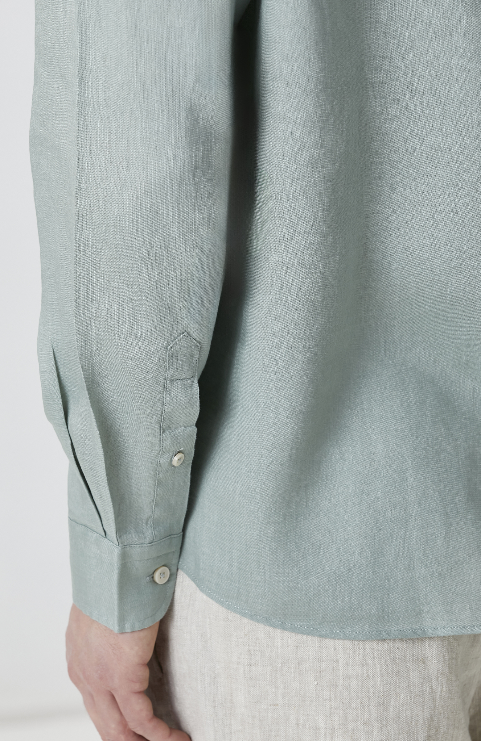 Yeşil Keten Gömlek