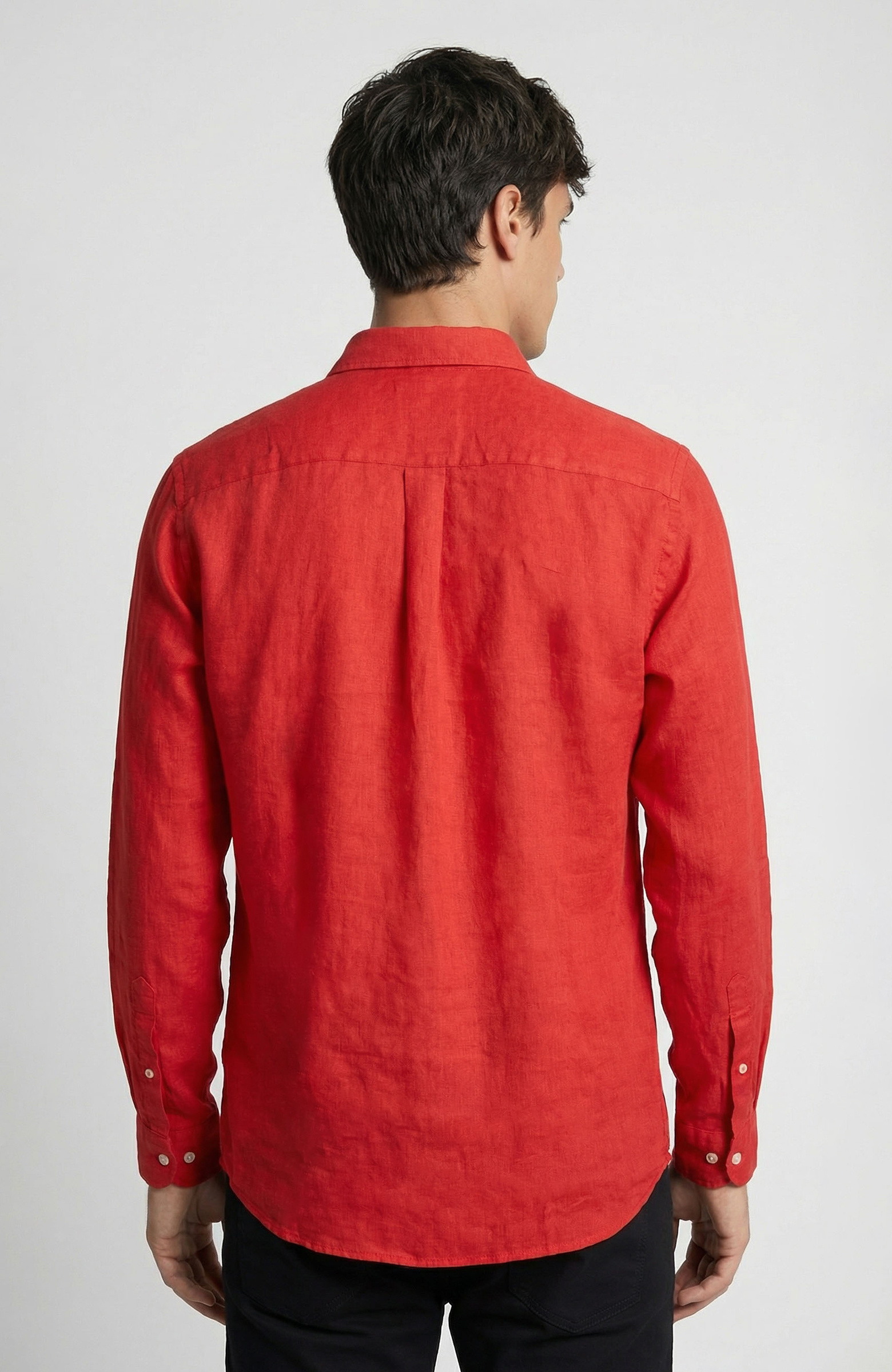 Comfort Kırmızı Keten Gömlek