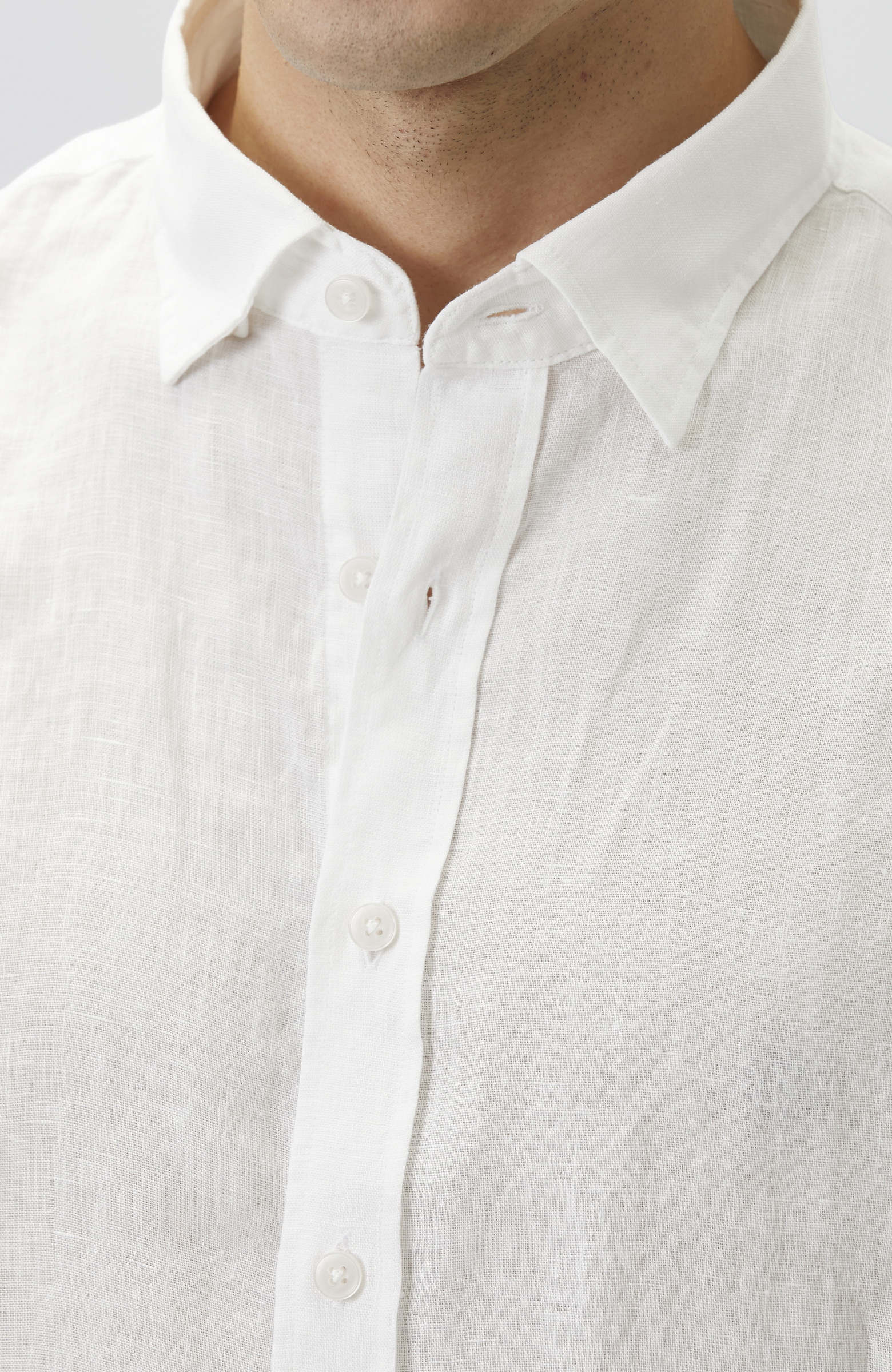 White Comfort Linen Shirt