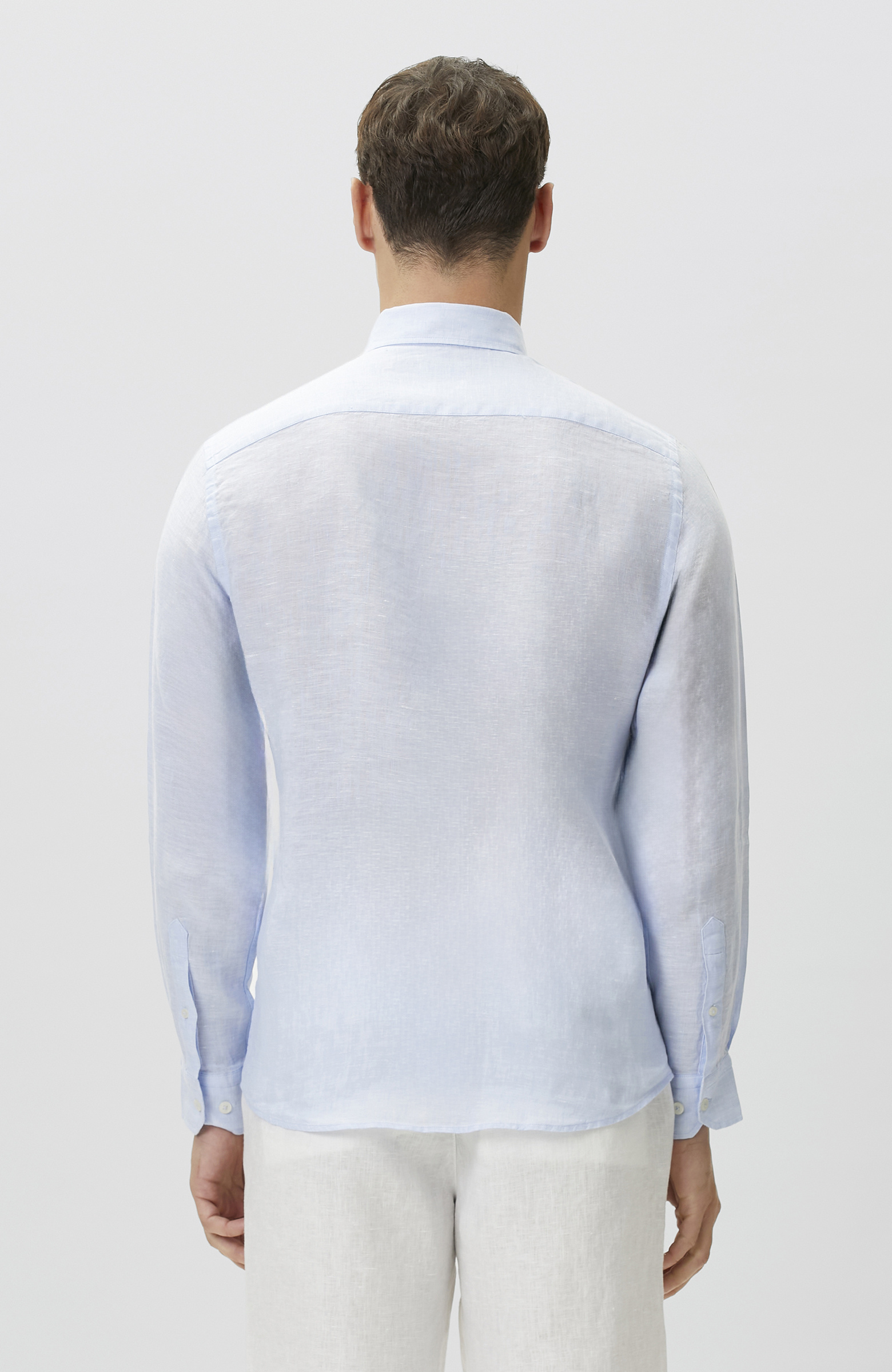 Açık Mavi Keten Gömlek