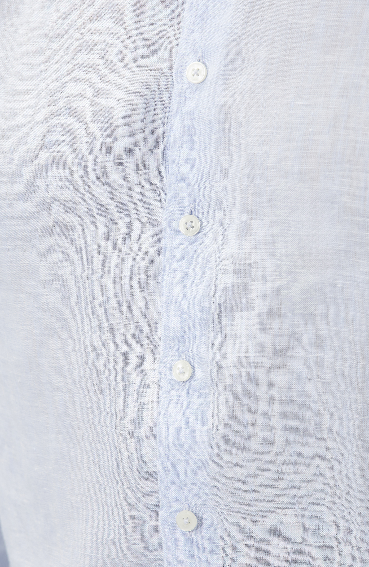 Açık Mavi Keten Gömlek