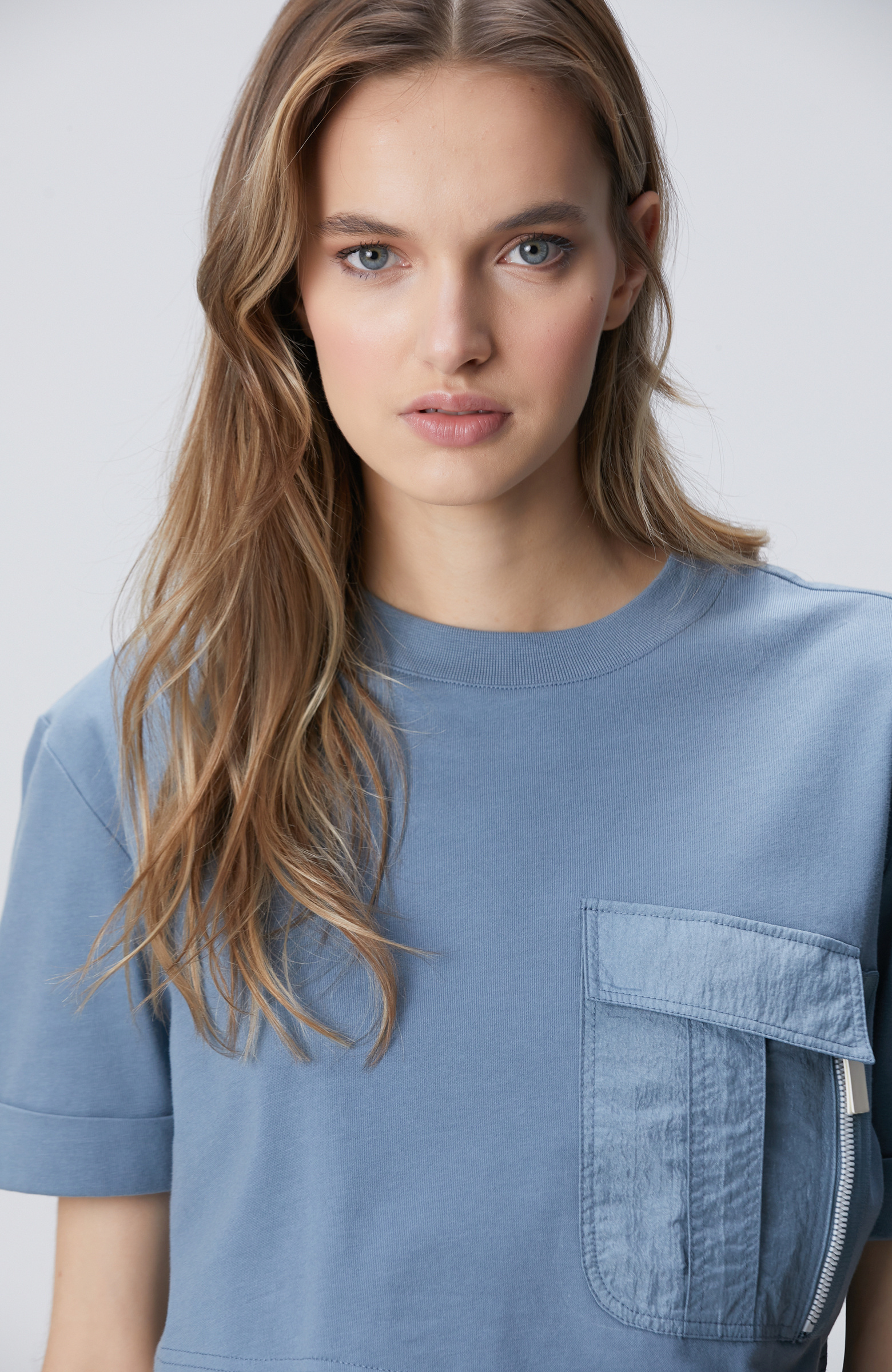 N-Tech Mavi Garni Detaylı T-shirt