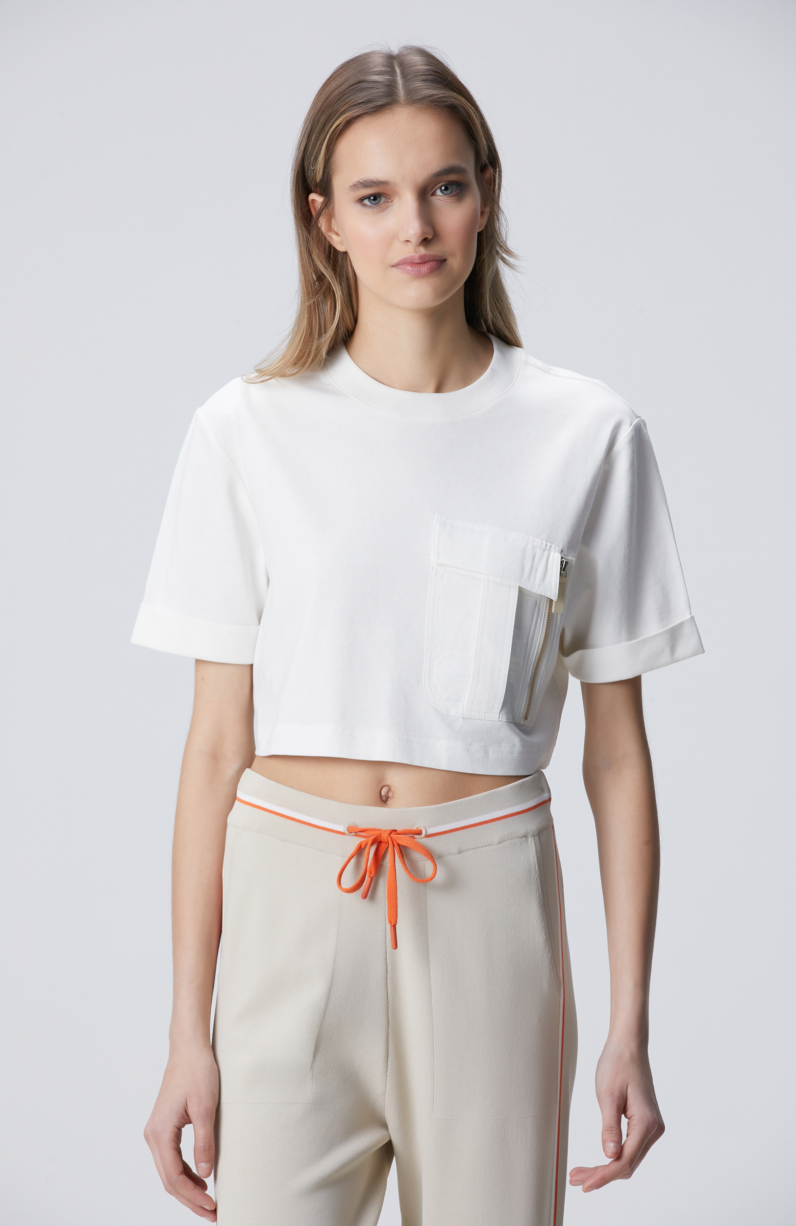 N-Tech Kırık Beyaz Garni Detaylı T-shirt