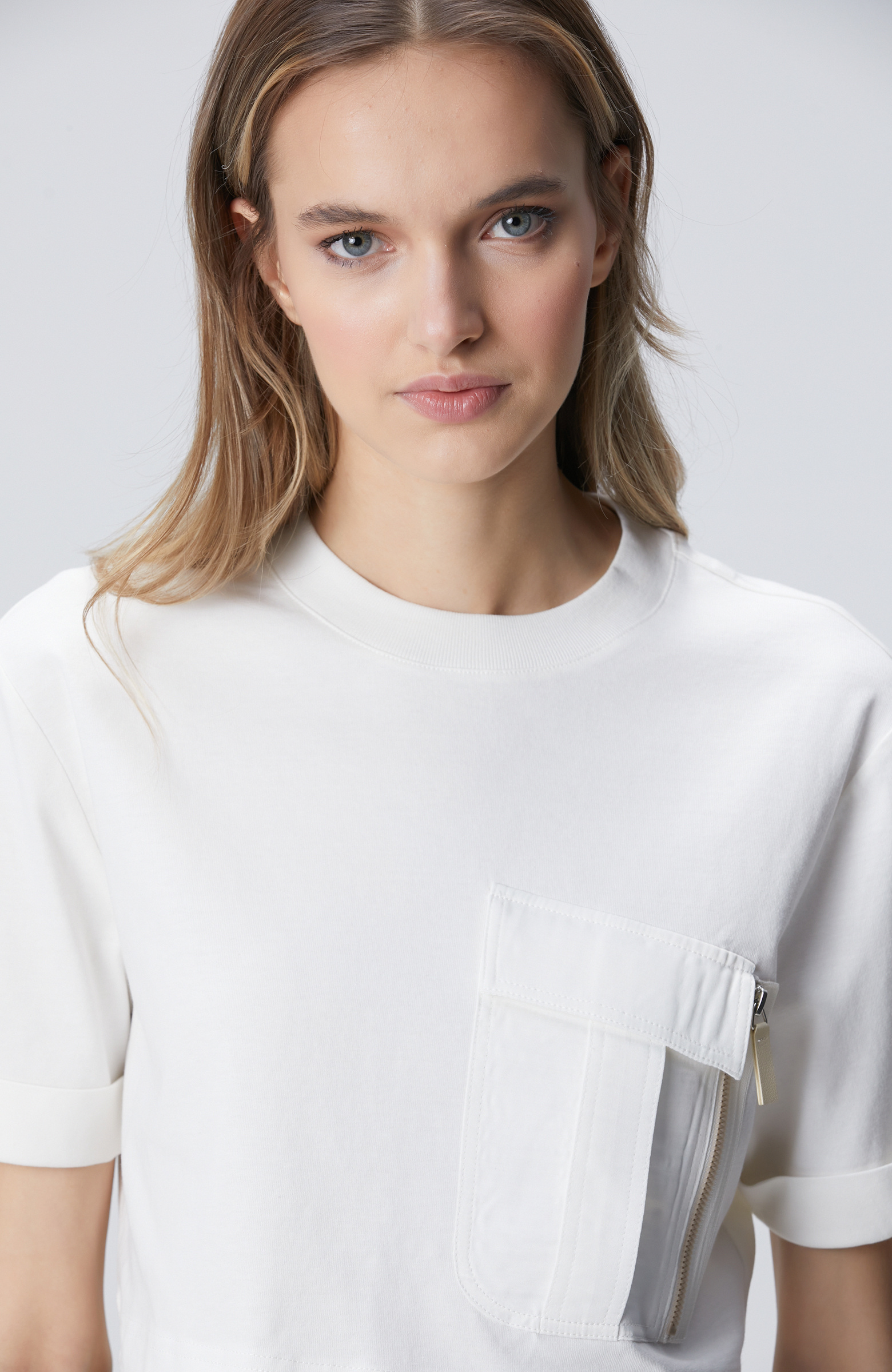 N-Tech Kırık Beyaz Garni Detaylı T-shirt