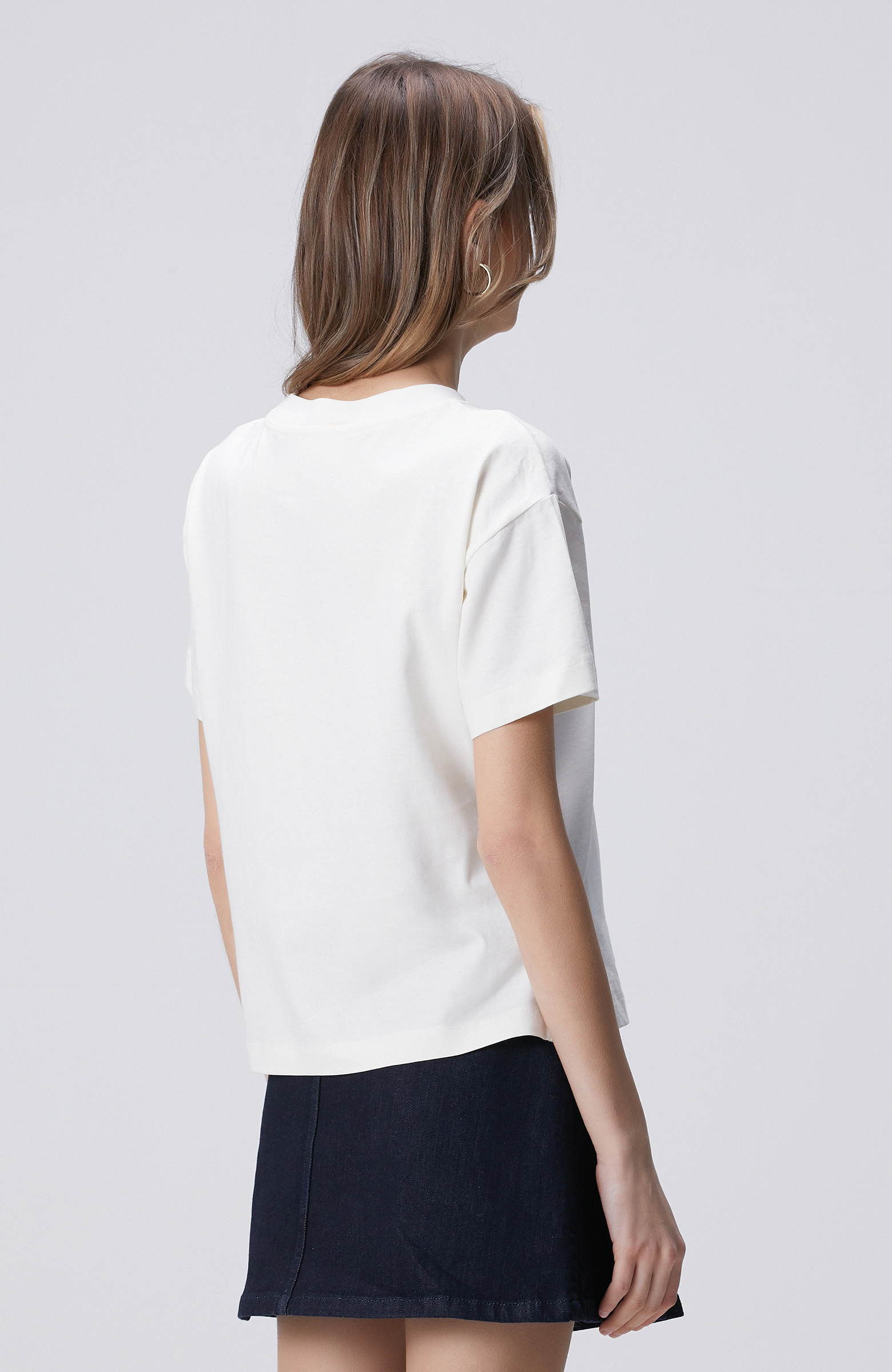 Kırık Beyaz Baskılı T-shirt