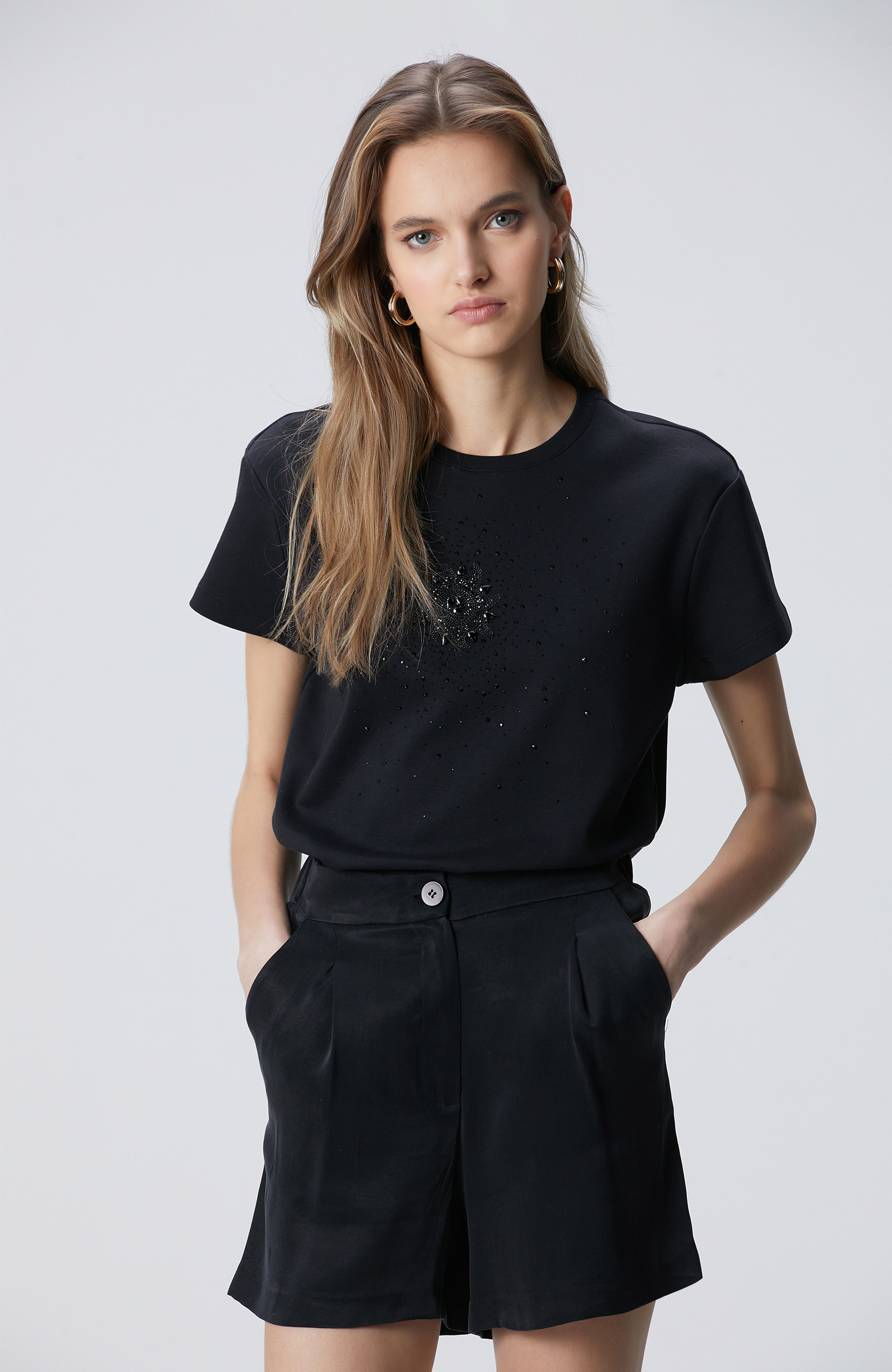 Siyah Baskılı T-shirt