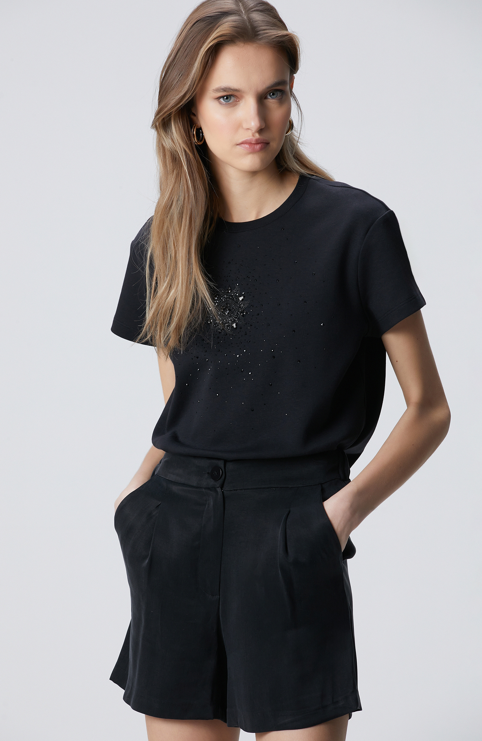 Siyah Baskılı T-shirt