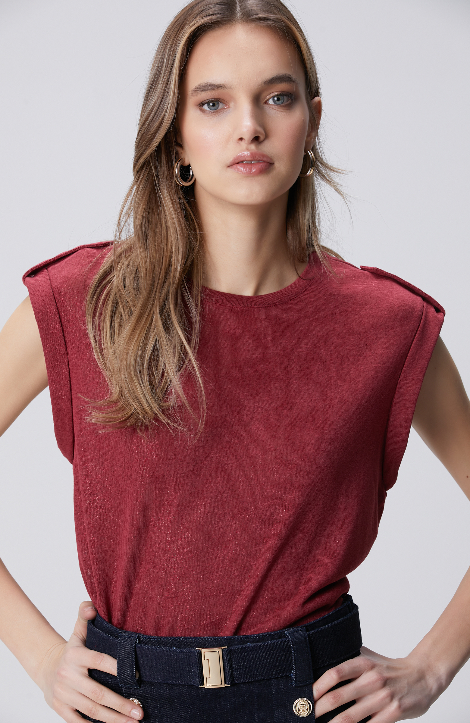 Vişne Varak Baskılı T-shirt