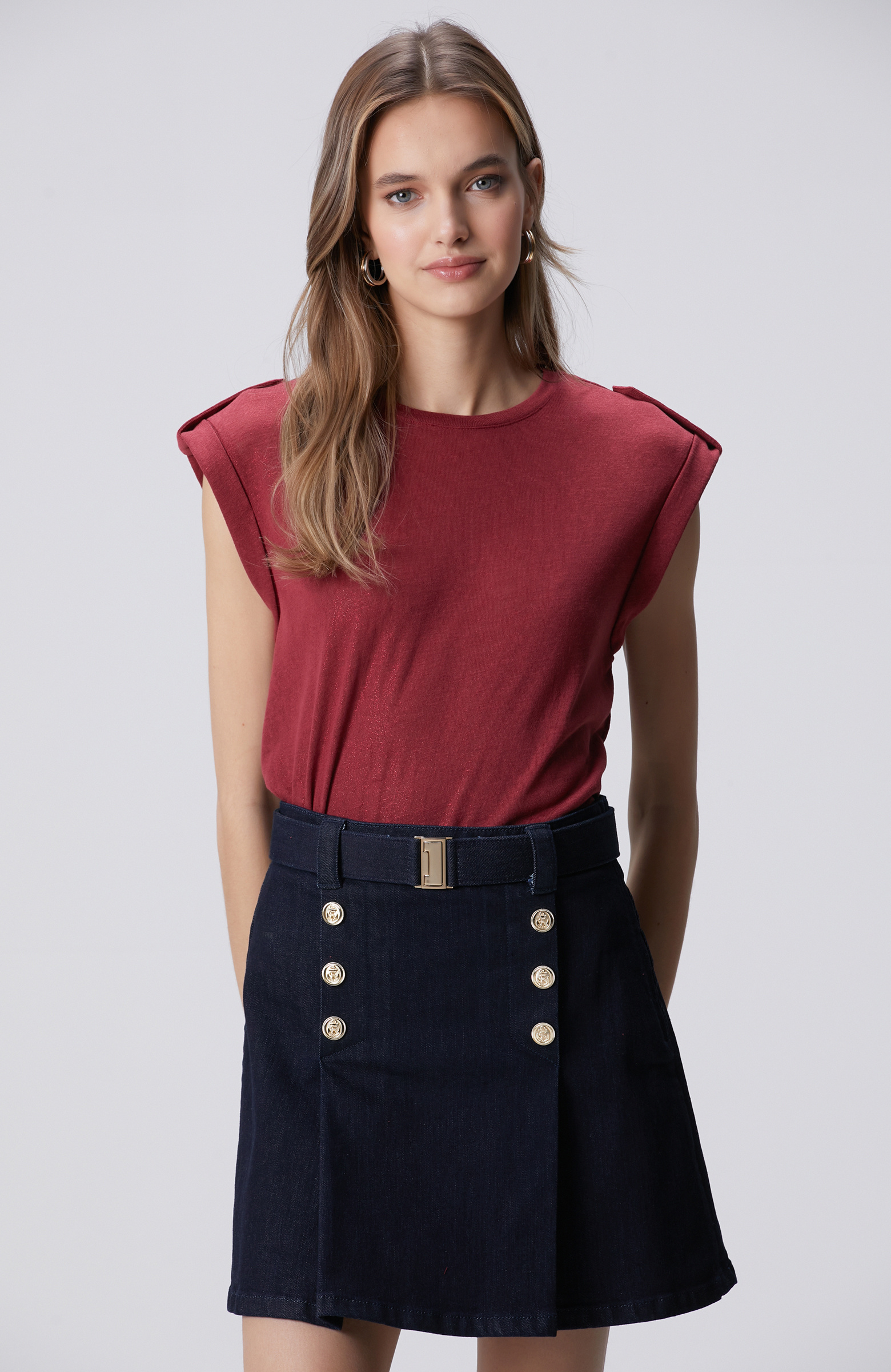 Vişne Varak Baskılı T-shirt