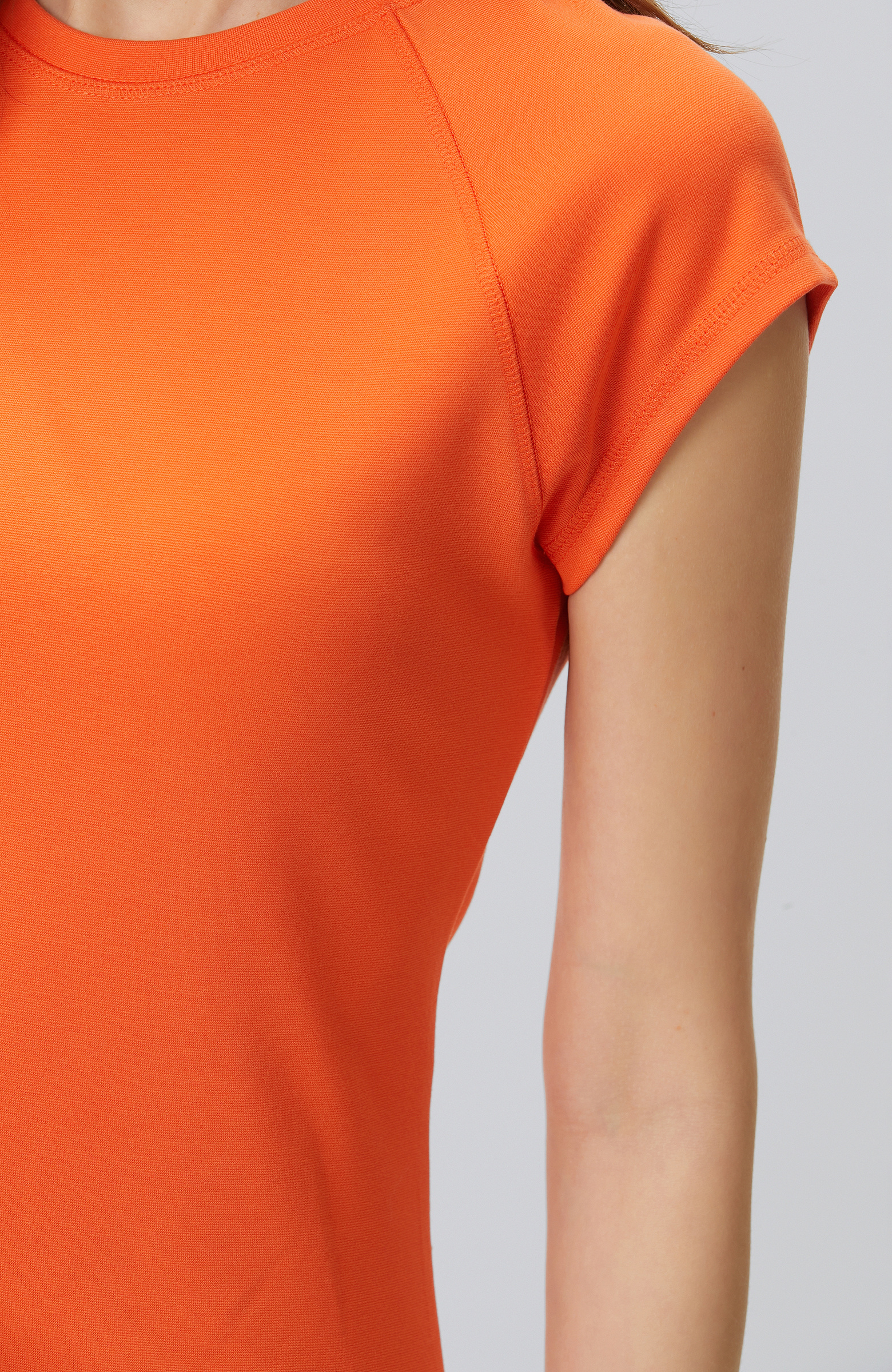 Turuncu Dikiş Detaylı Basic N-Tech T-shirt