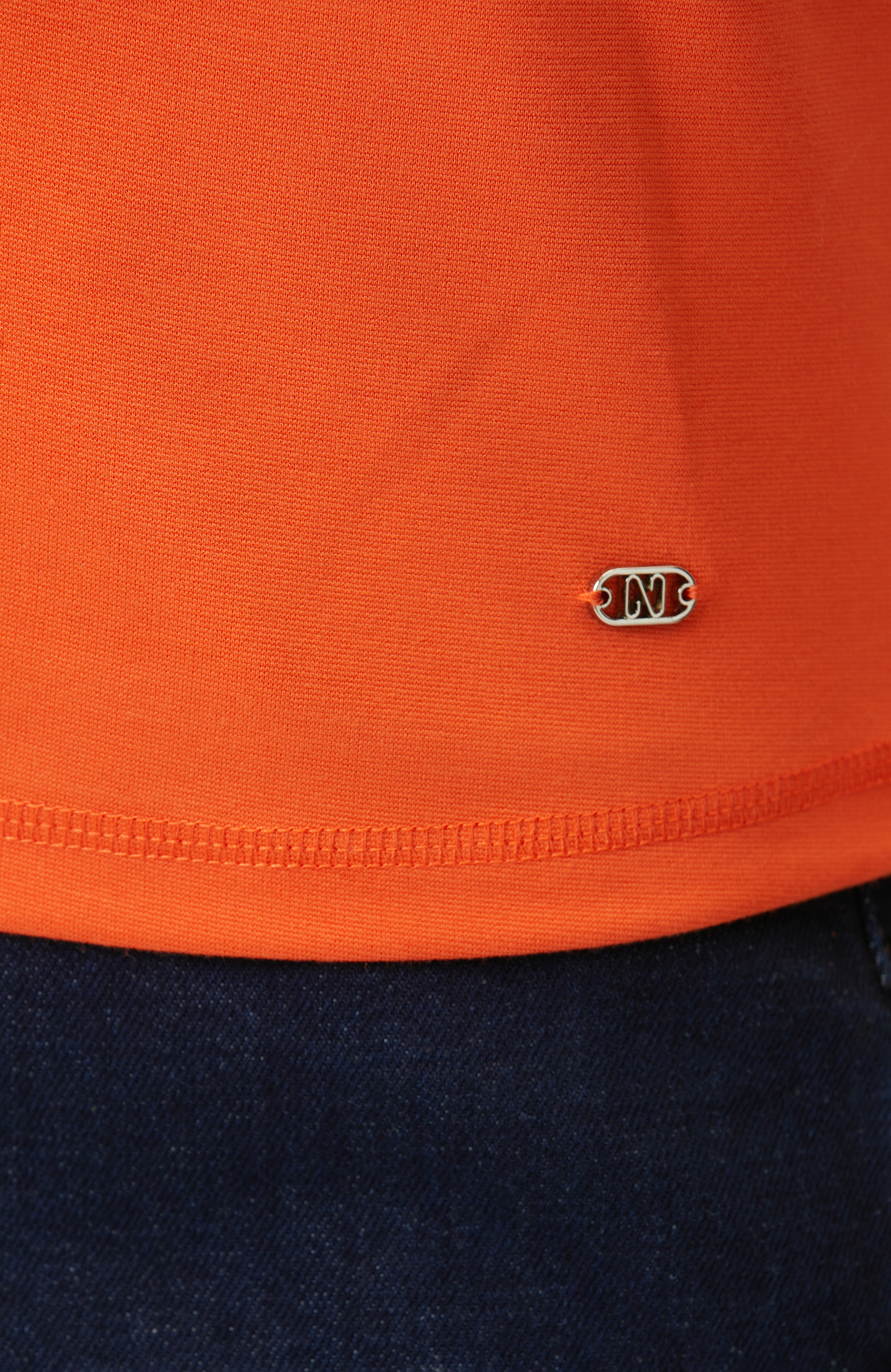 Turuncu Dikiş Detaylı Basic N-Tech T-shirt