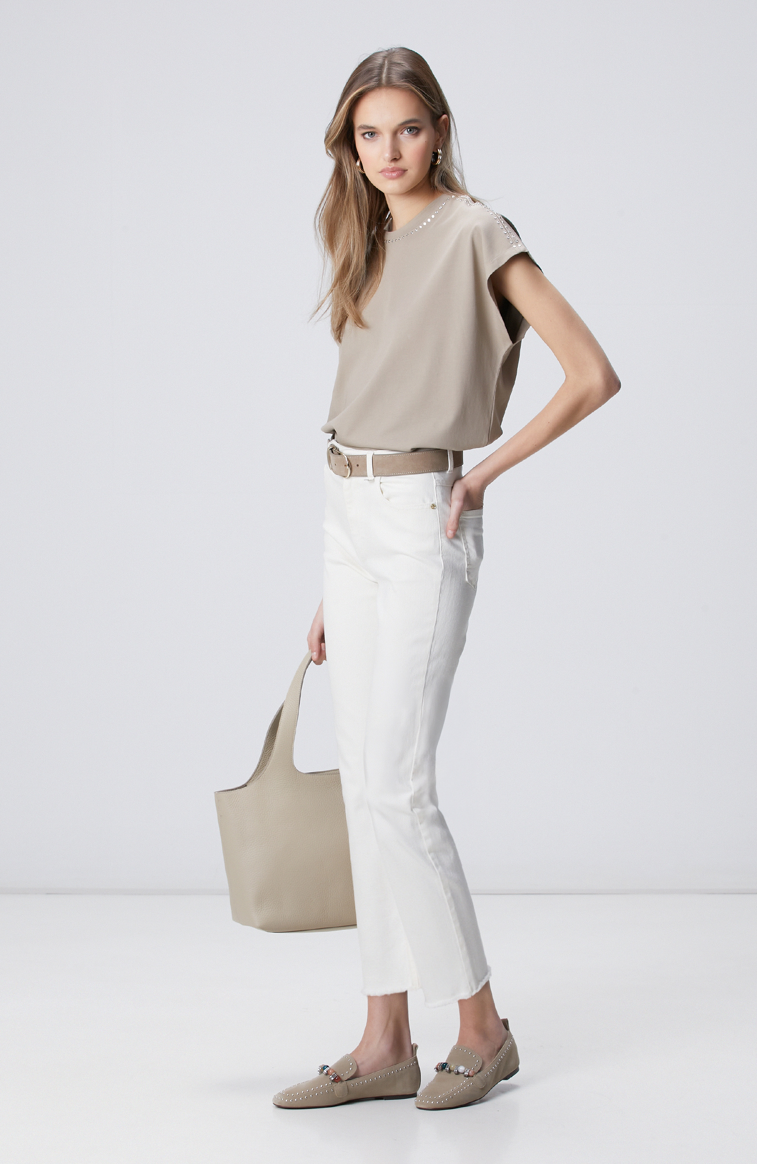 Vizon Taş İşlemeli T-shirt