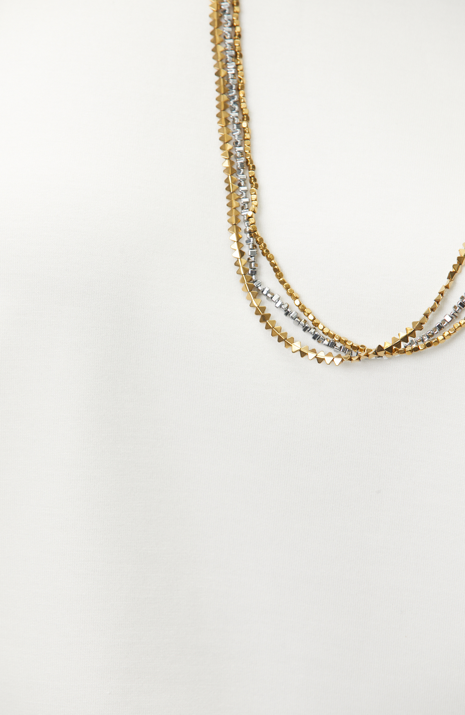 Off White Collar Chain Detailed T-shirt