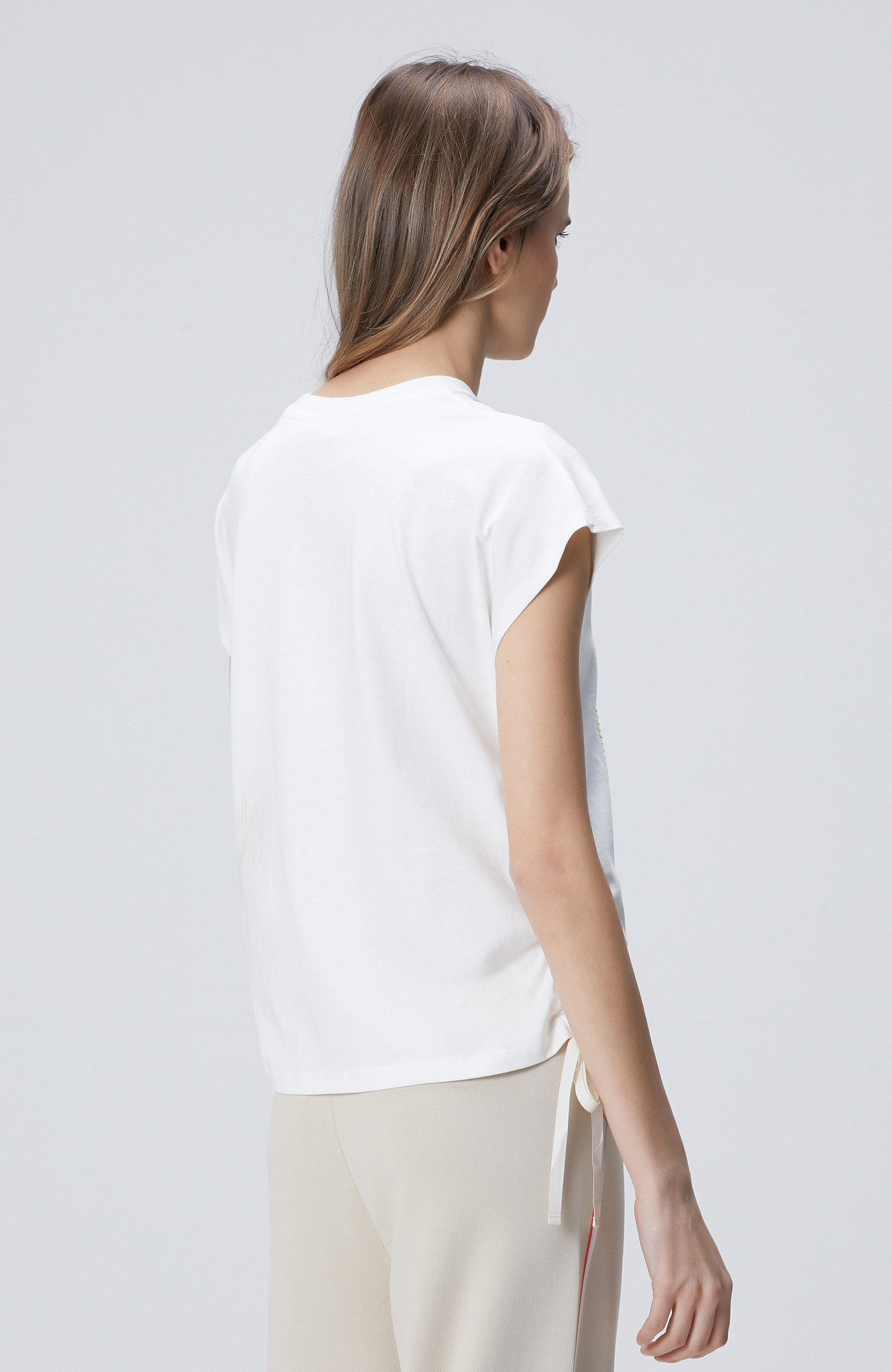 Kırık Beyaz N-Tech Baskılı T-shirt