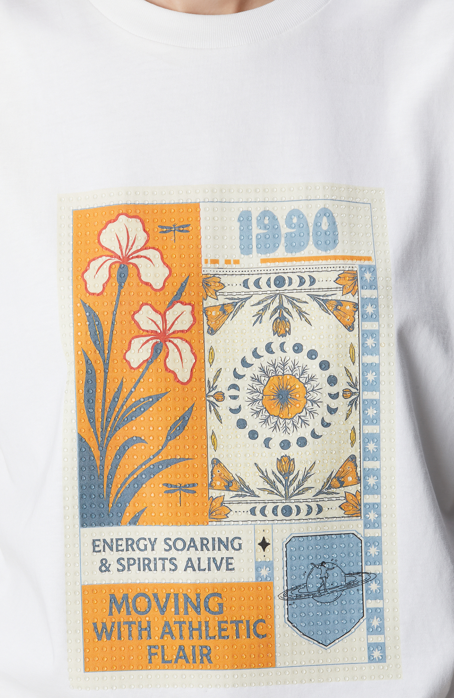 Kırık Beyaz N-Tech Baskılı T-shirt