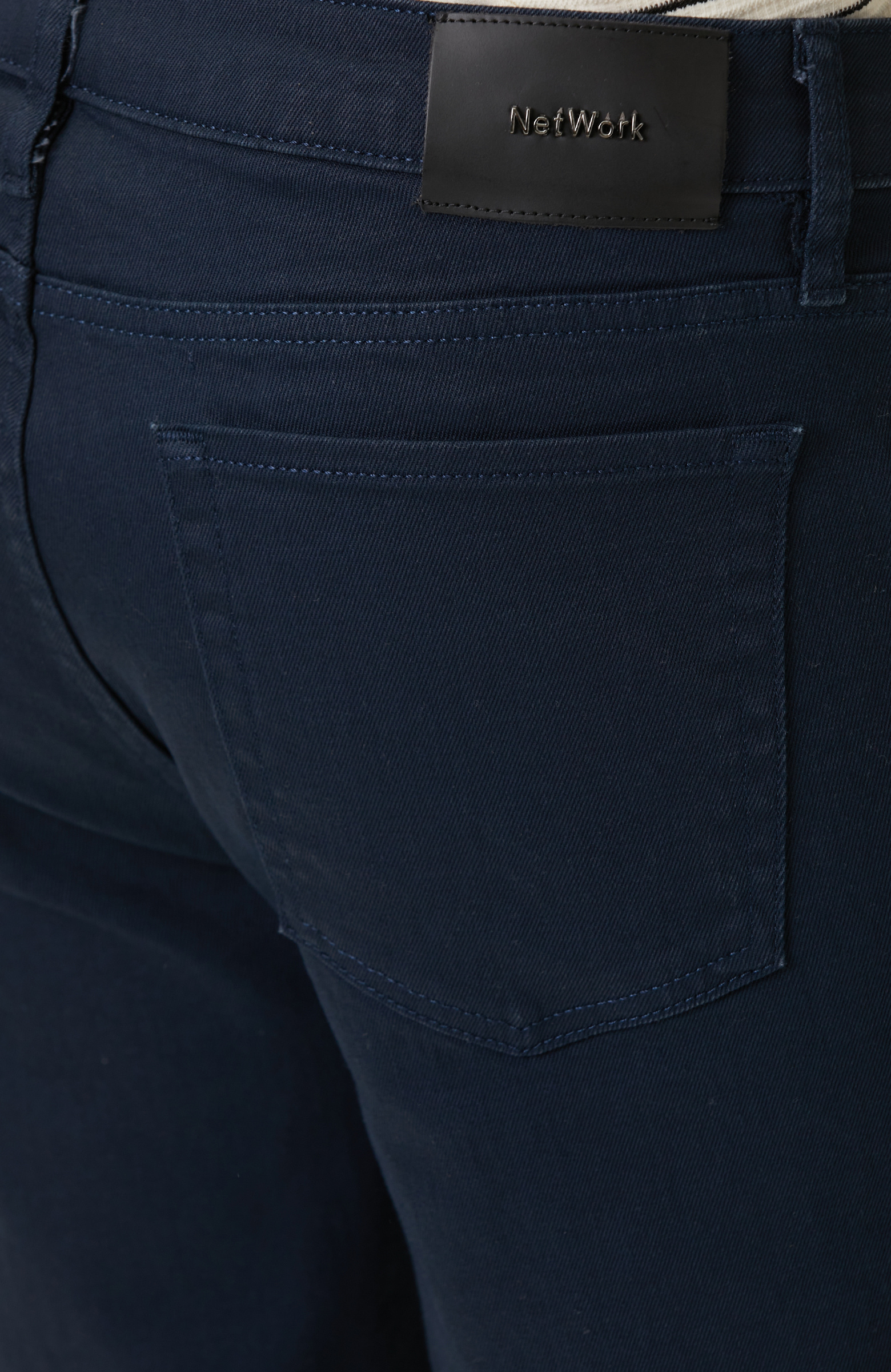 Lacivert Kaplamalı Denim Pantolon