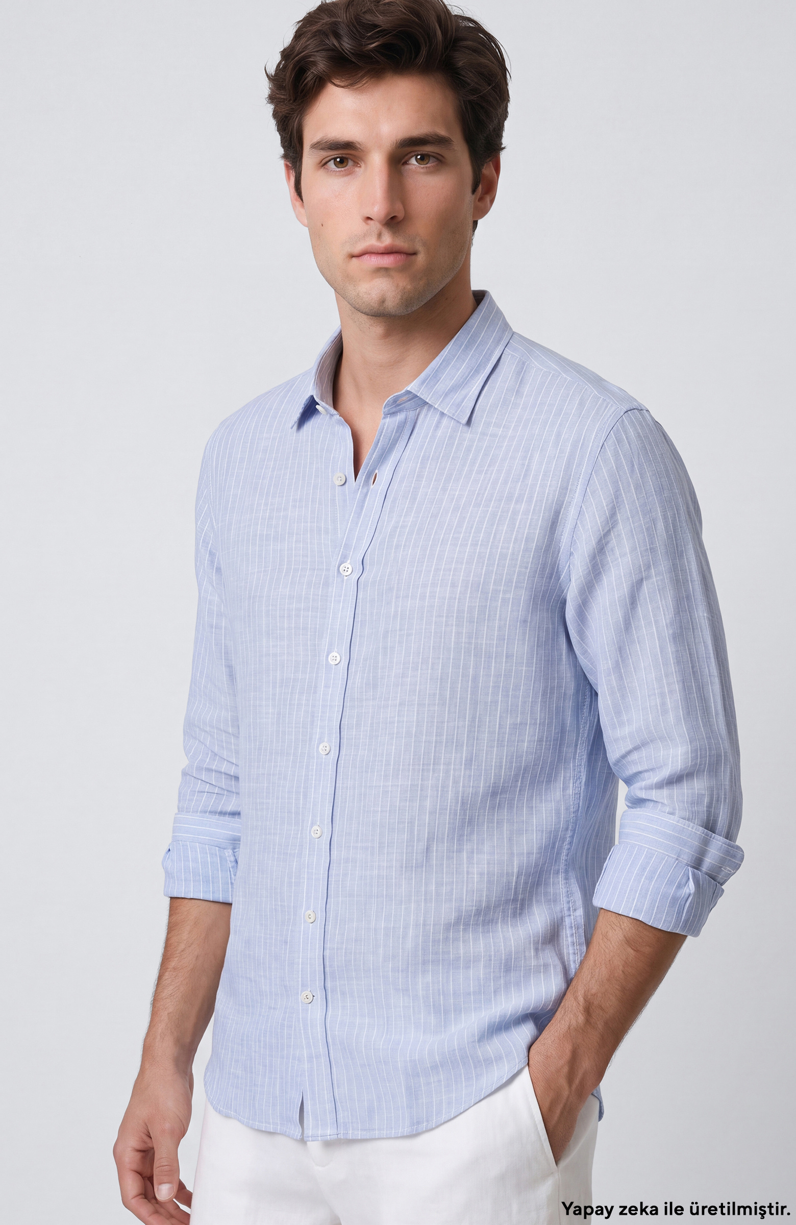 Blue Striped Linen Shirt