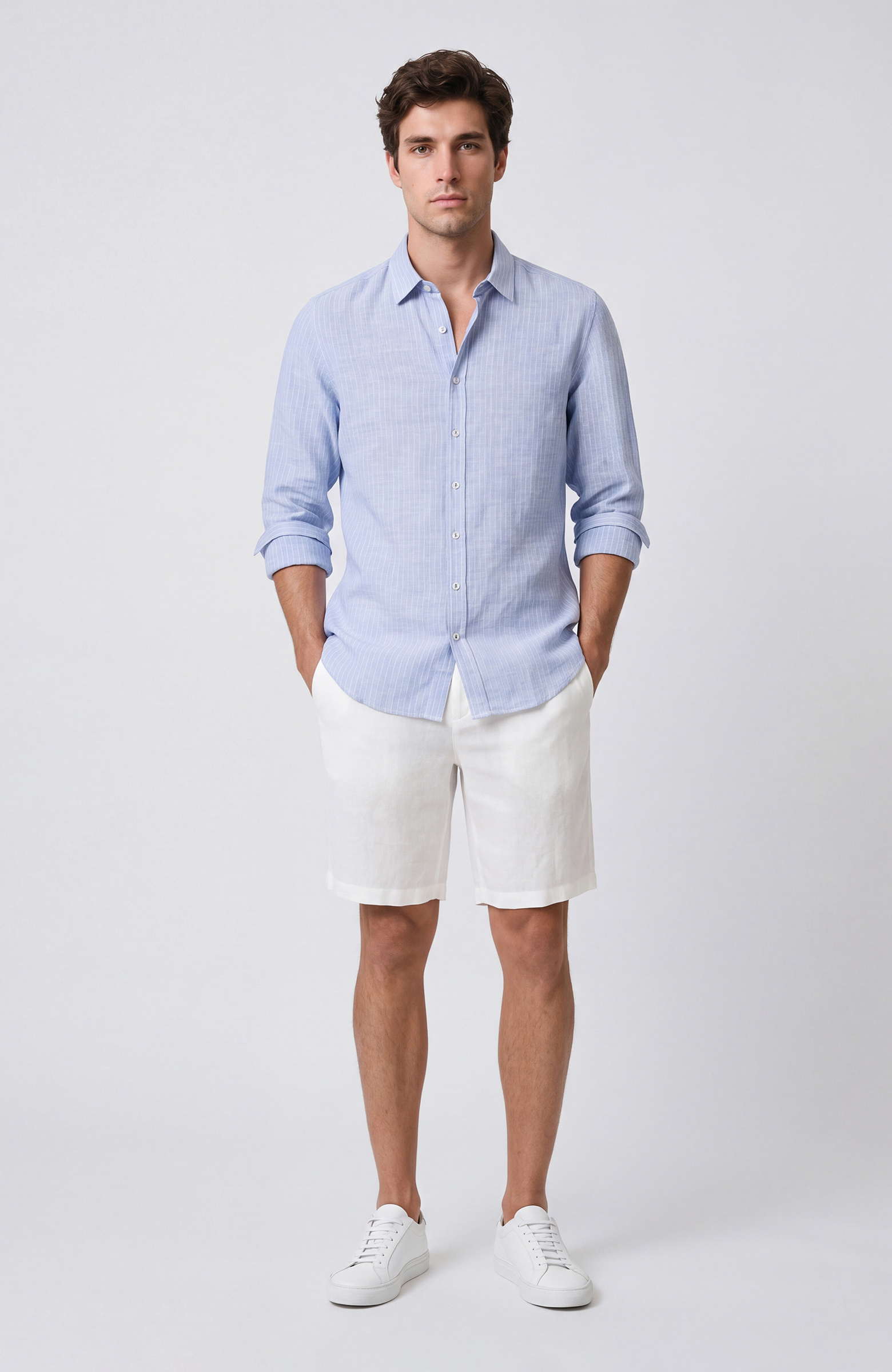 Blue Striped Linen Shirt