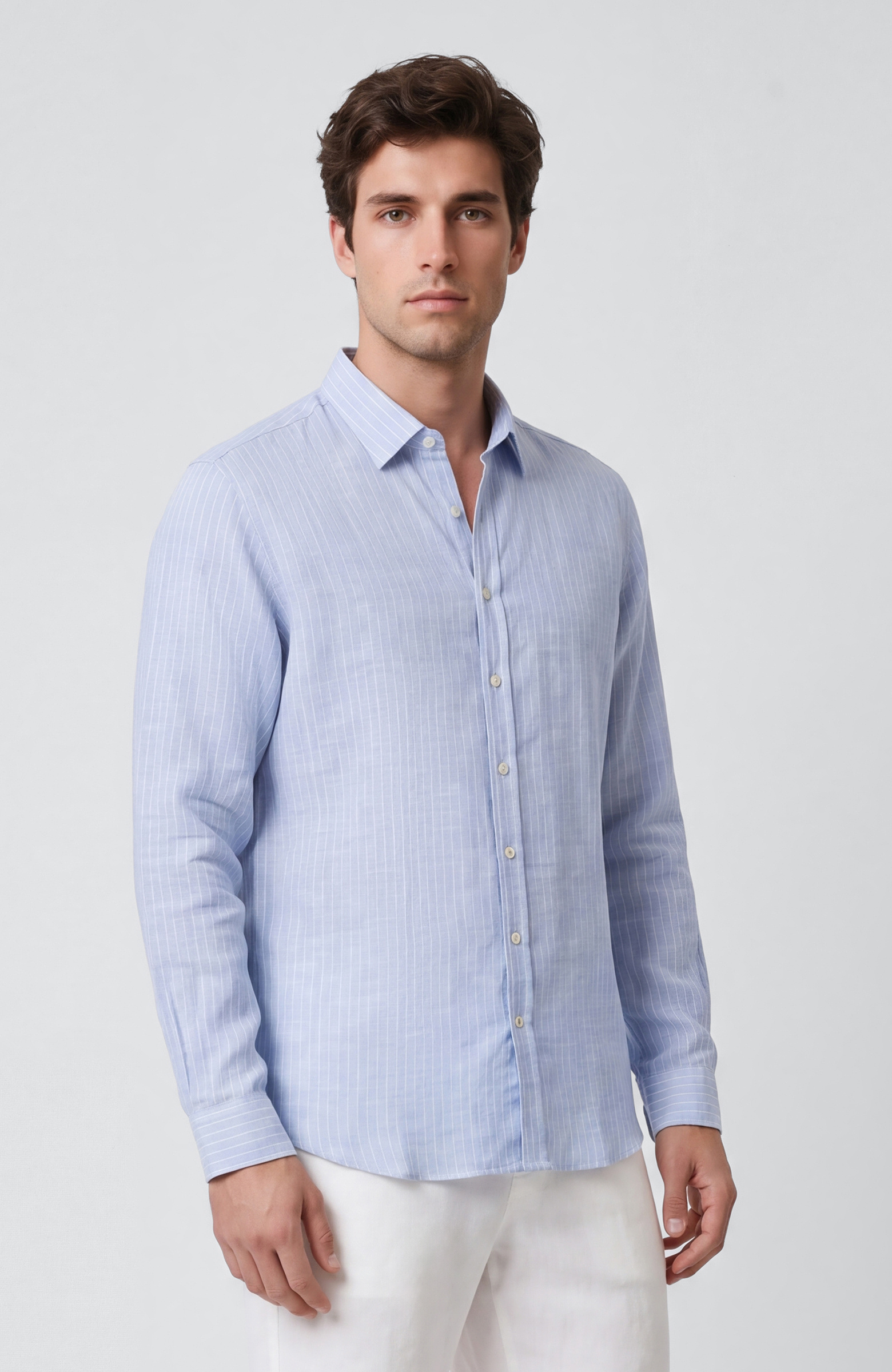 Blue Striped Linen Shirt