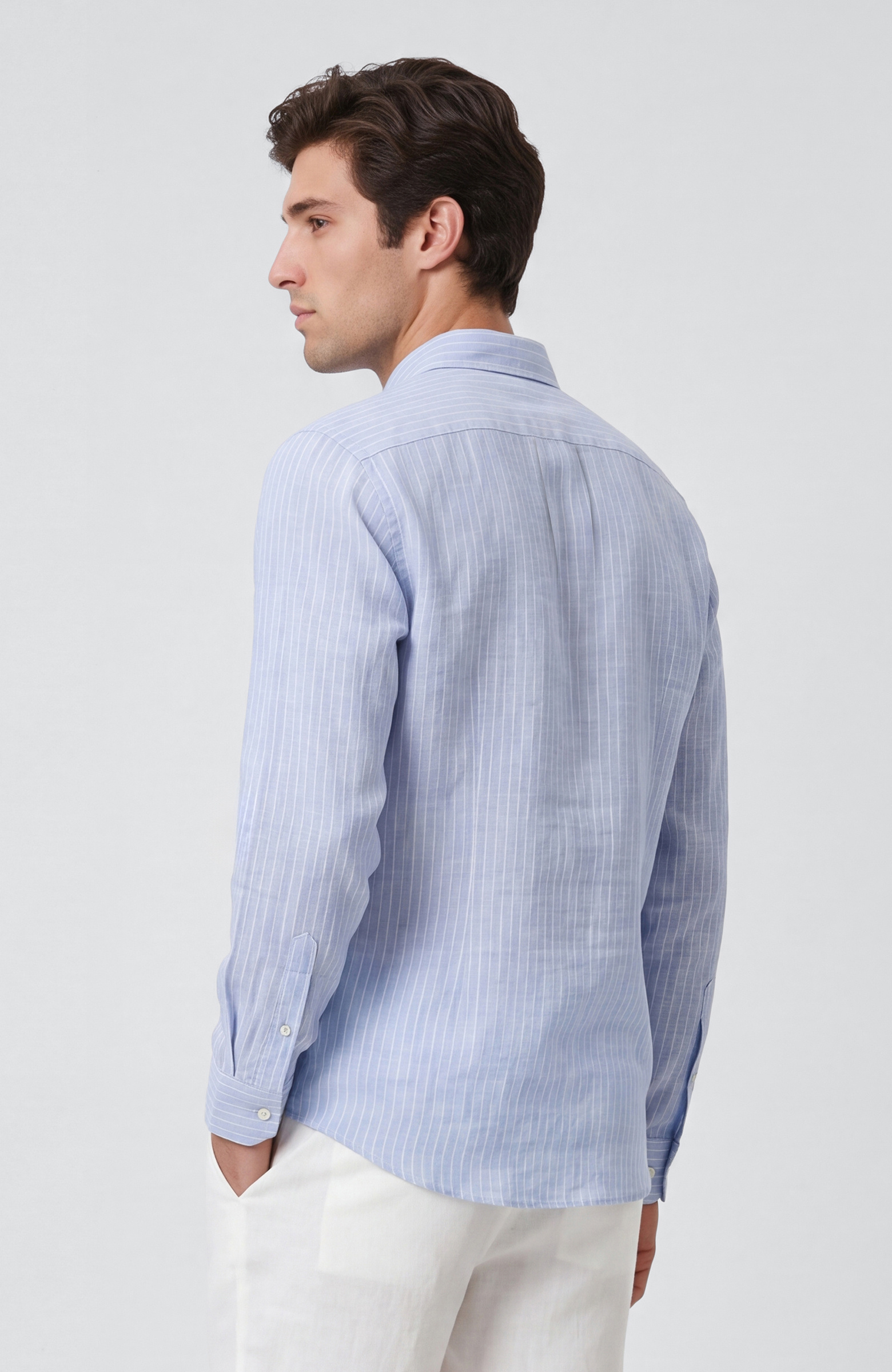 Blue Striped Linen Shirt