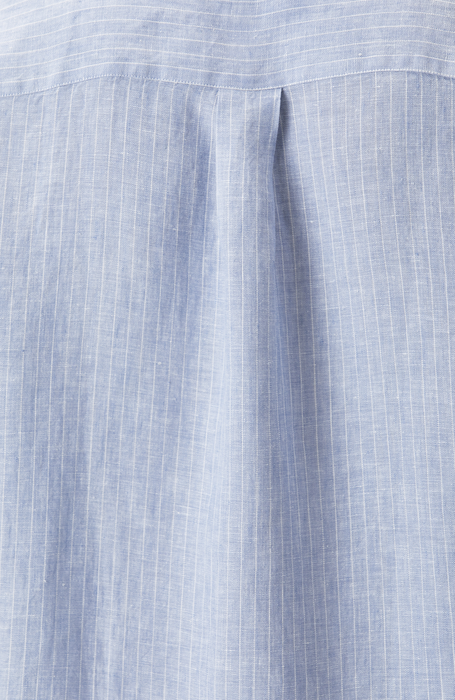 Mavi Çizgili Keten Gömlek