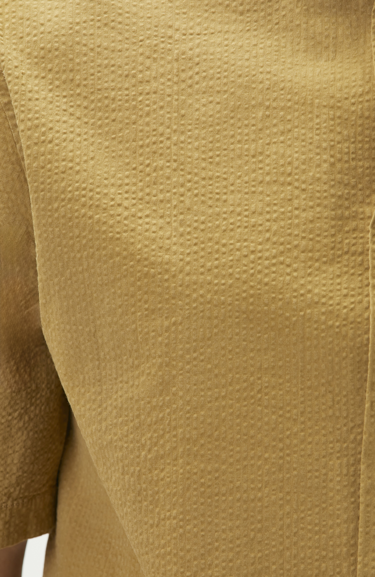 Relaxed Fit Yağ Yeşili Gofreli Gömlek