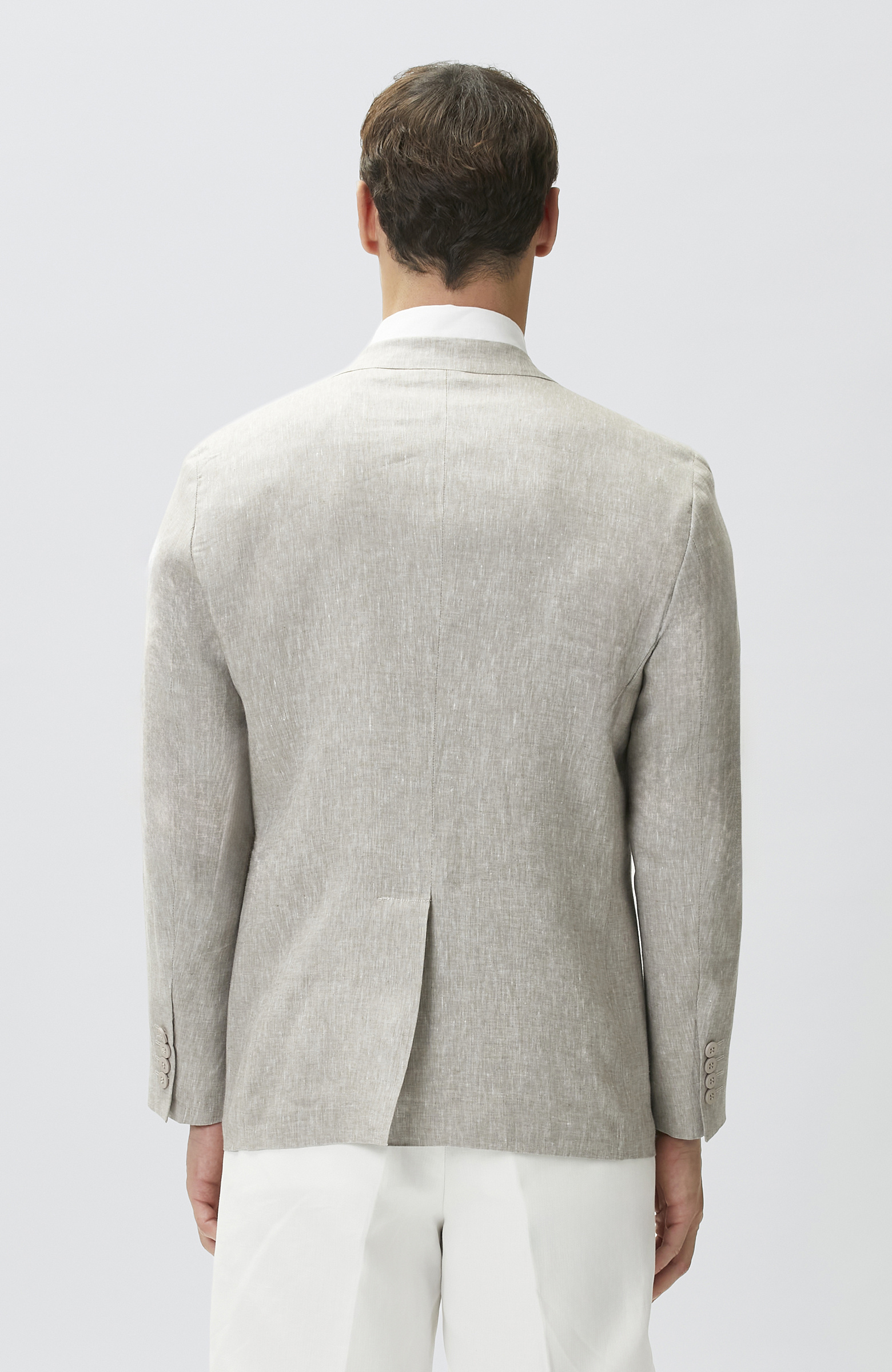 Açık Kahverengi Keten Ceket