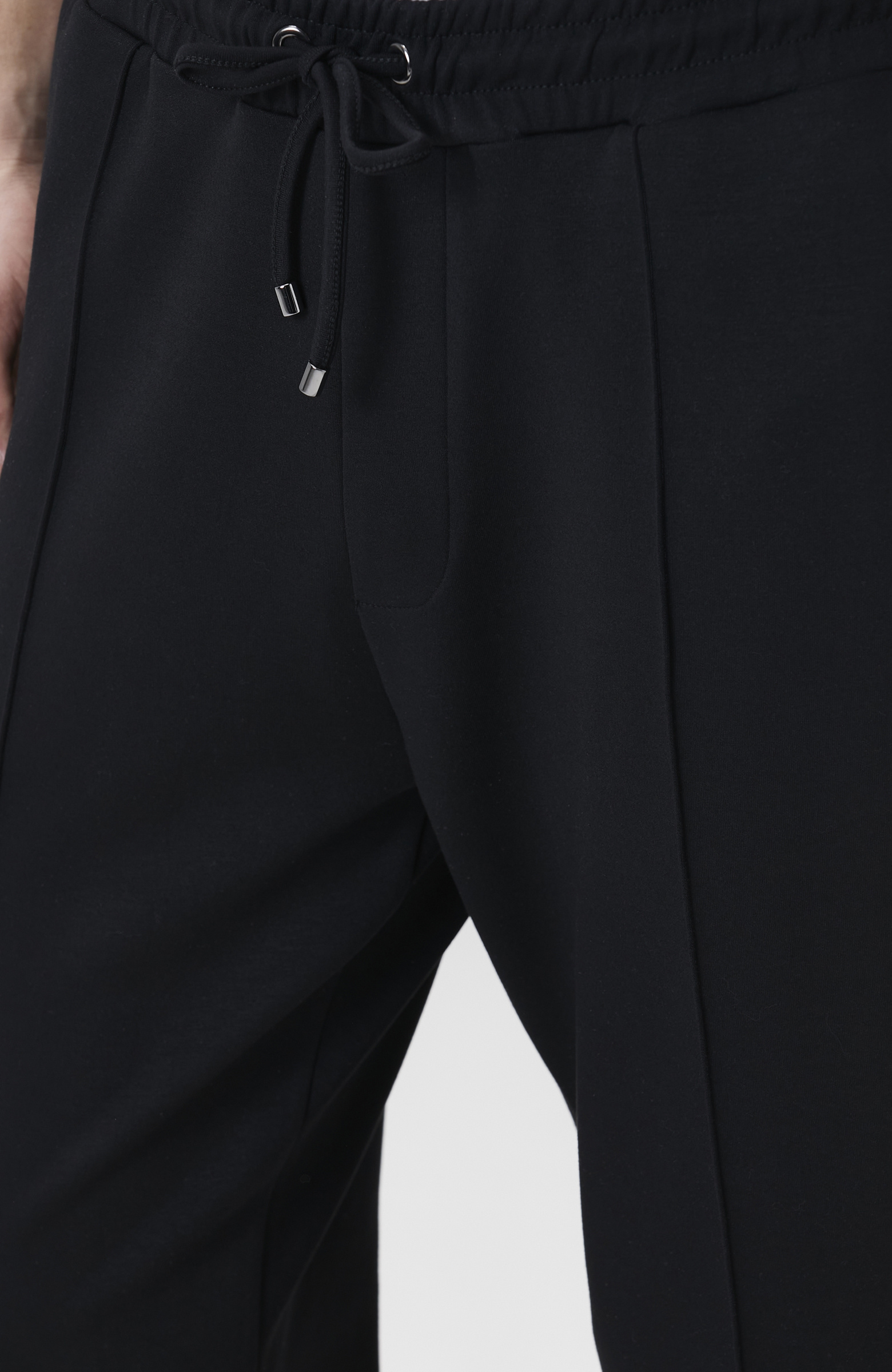 Siyah Yandan Cepli Nervürlü Eşofman Altı