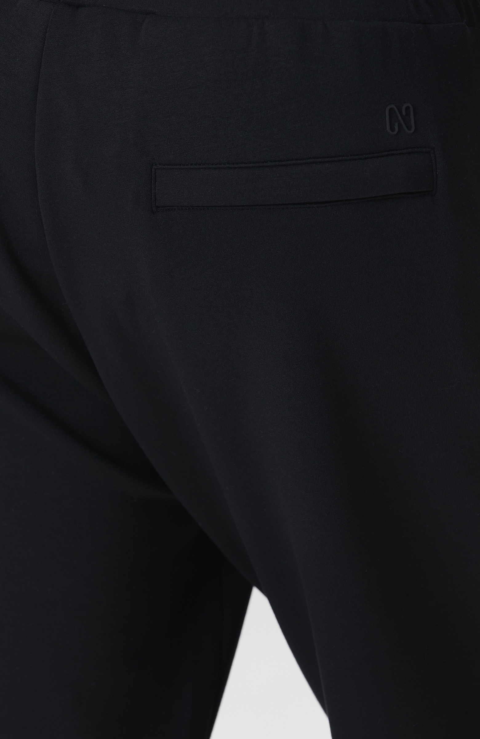 Siyah Yandan Cepli Nervürlü Eşofman Altı